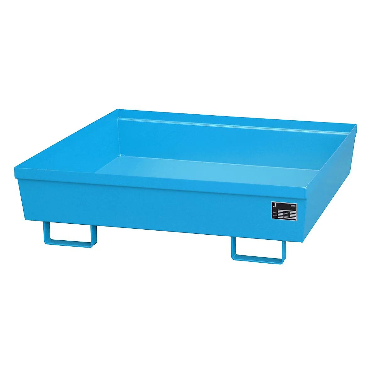 BAUER AO-4/A opvangbak, staal, 280 l, B 1200 x D 1200 x H 335 mm, blauw
