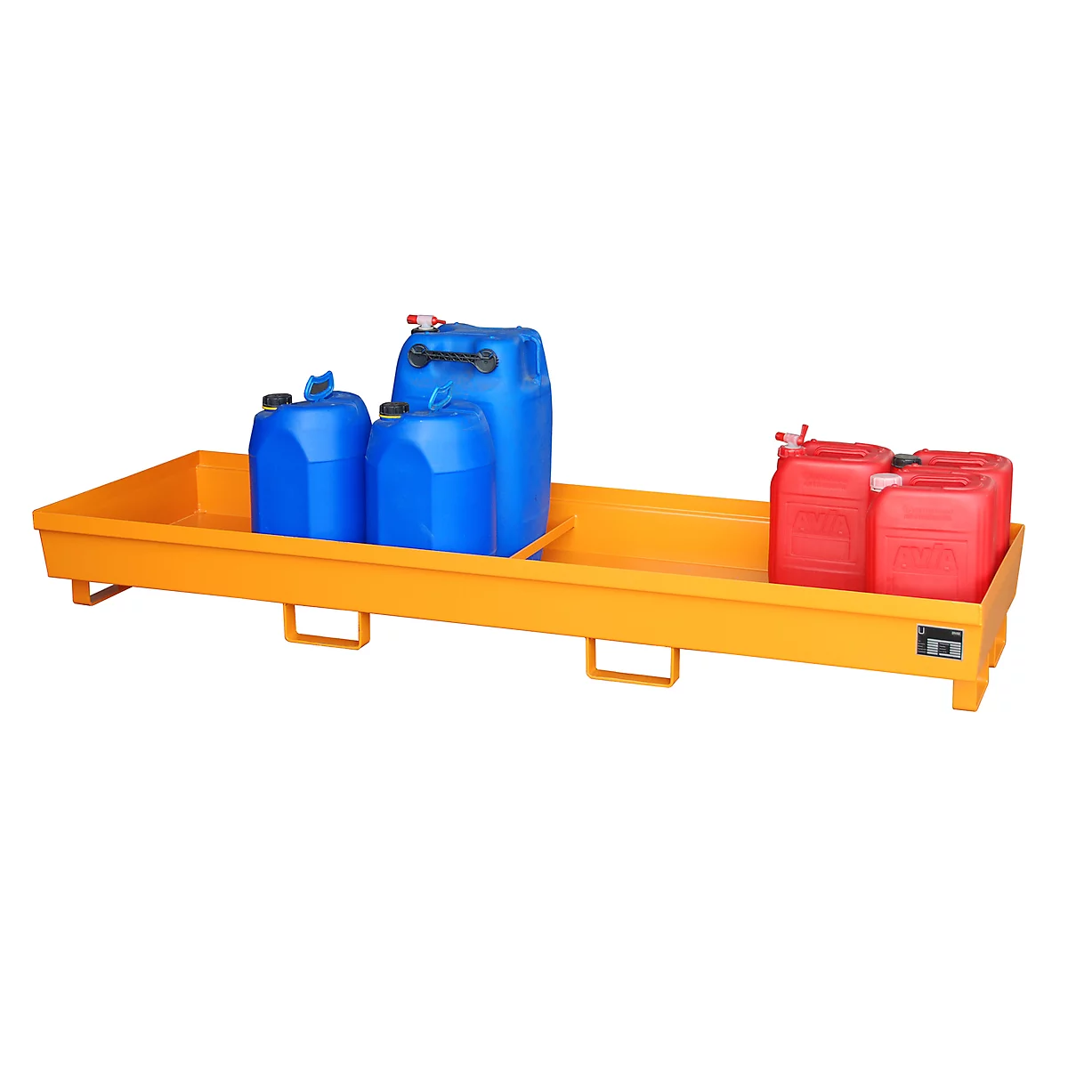 BAUER AO-4/B opvangbak, staal, 280 l, B 2400 x D 800 x H 285 mm, diverse afmetingen Kleuren