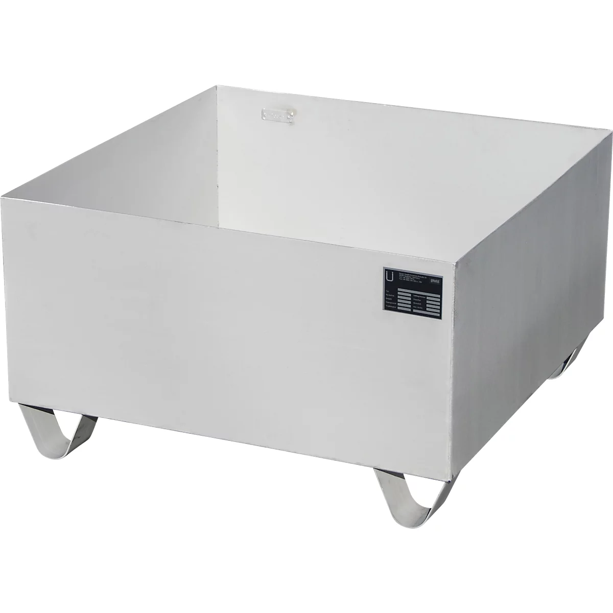 Bauer Auffangwanne VAW-1, L 800 B x 800 x H 465 mm, bis 210 l, Edelstahl, unterfahrbar