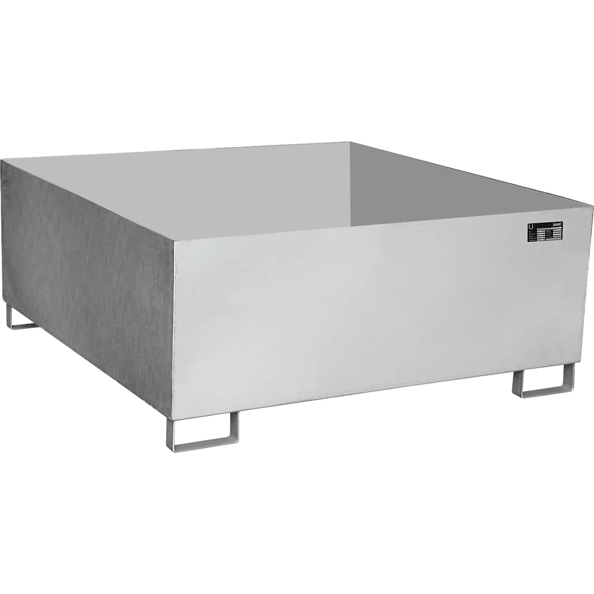 Bauer Auffangwanne VAW-1000, L 1460 x B x 1460 x H 620 mm, bis 1000 l, Edelstahl, unterfahrbar