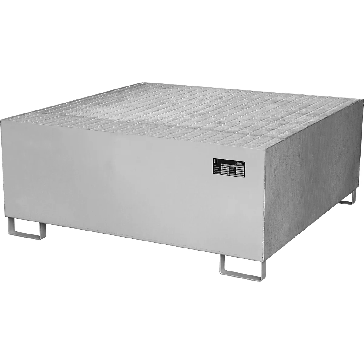 Bauer Auffangwanne VAW-1000, L 1460 x B x 1460 x H 620 mm, bis 1000 l, Edelstahl, unterfahrbar