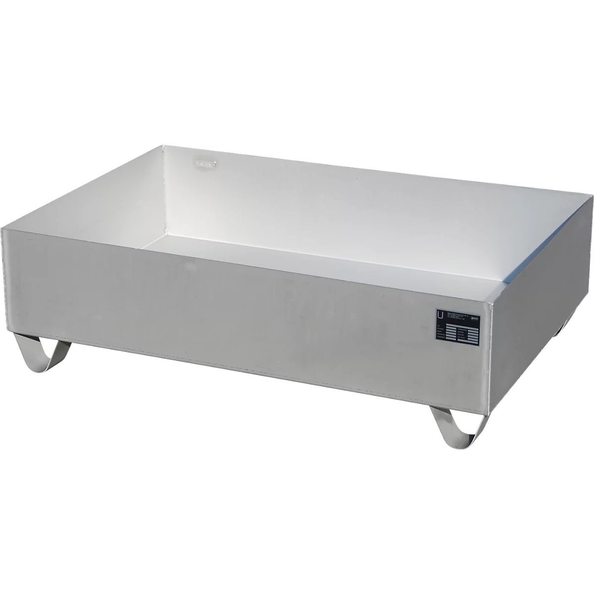 Bauer Auffangwanne VAW-2, L 1200 B x 800 x H 360 mm, bis 224 l, Edelstahl, unterfahrbar