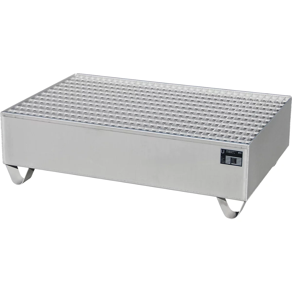 Bauer Auffangwanne VAW-2, L 1200 B x 800 x H 360 mm, bis 224 l, Edelstahl, unterfahrbar