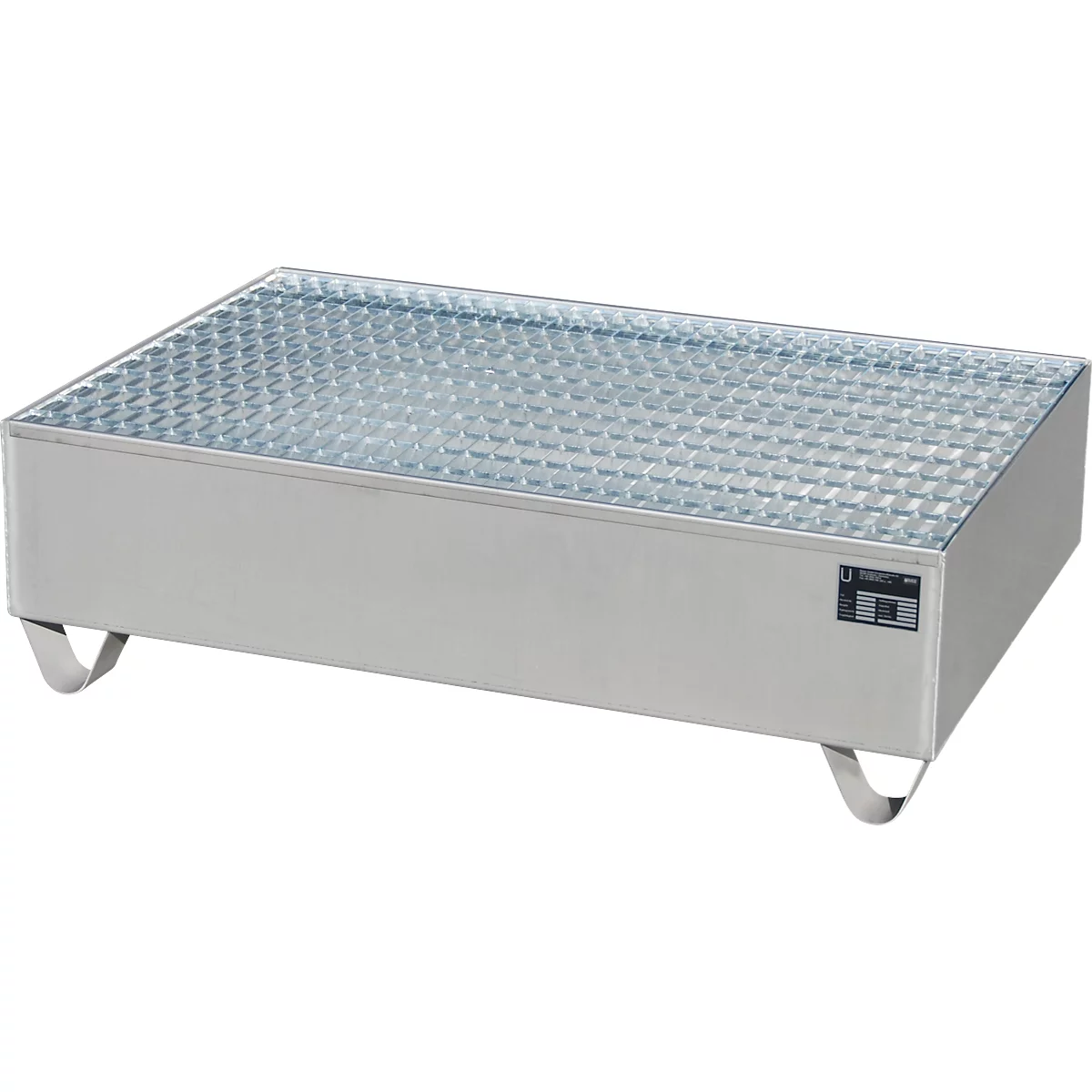 Bauer Auffangwanne VAW-2, L 1200 B x 800 x H 360 mm, bis 224 l, Edelstahl, unterfahrbar