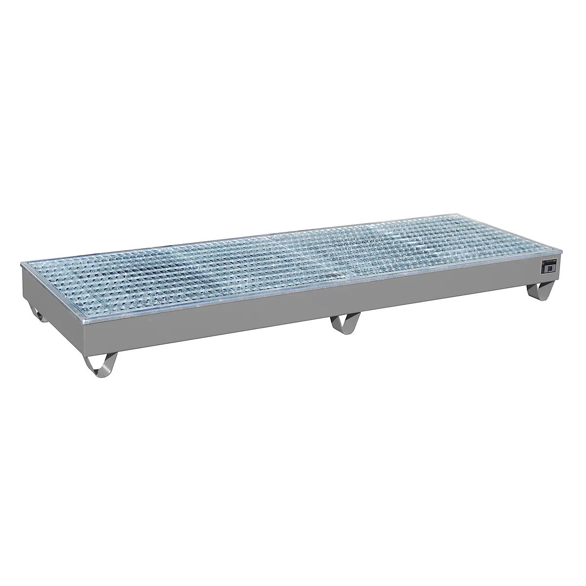 BAUER AW-4/B/PE opvangbak met rooster, 218 l, B 2415 x D 815 x H 255 mm, grijs