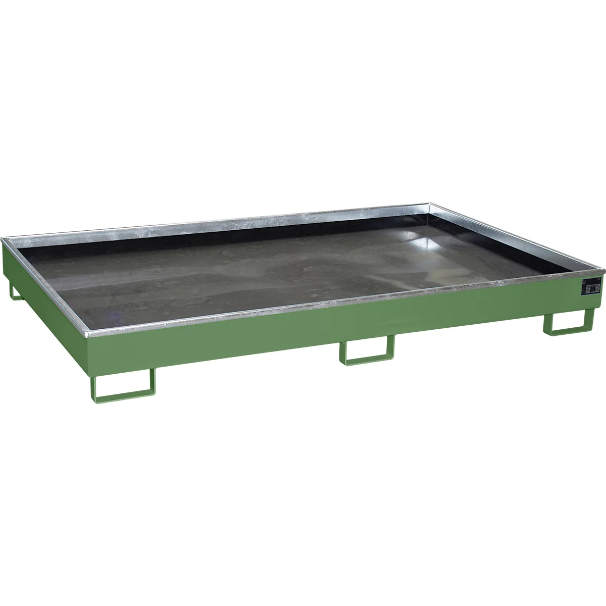 Bauer Bac de rayonnage RW 2200-2 PE, avec insert PE, L 2165 x l 1315 x H 510 mm, vert réséda RAL 6011