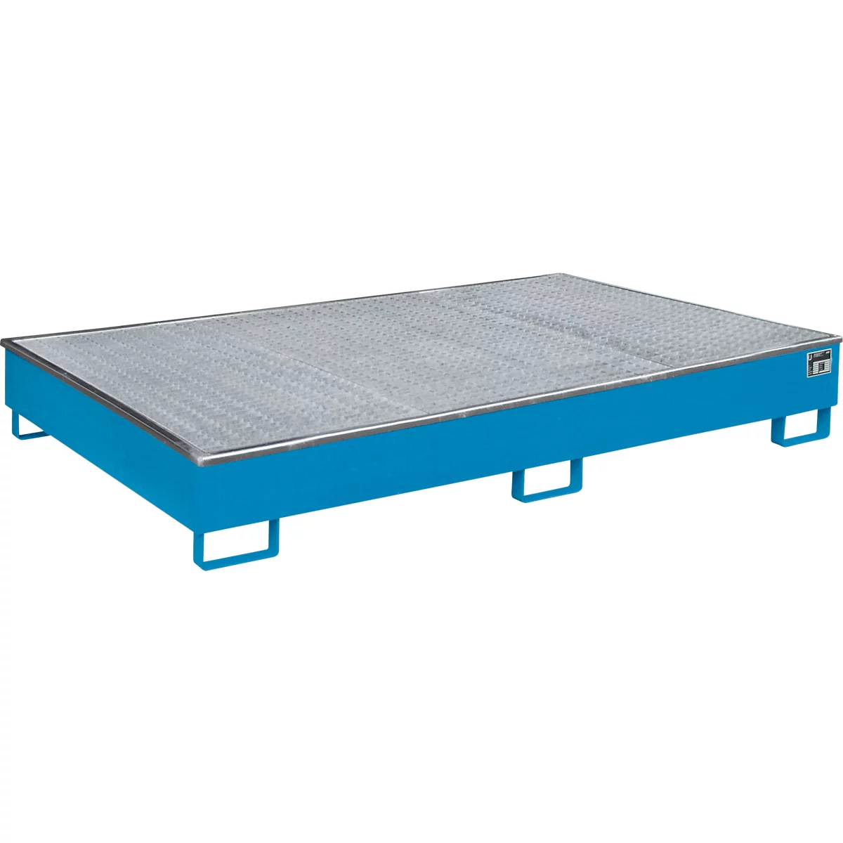 Bauer Bac de rayonnage RW-GR 2200-2 PE, avec insert PE, avec caillebotis, L 2165 x l 1315 x H 510 mm, bleu clair RAL 5012