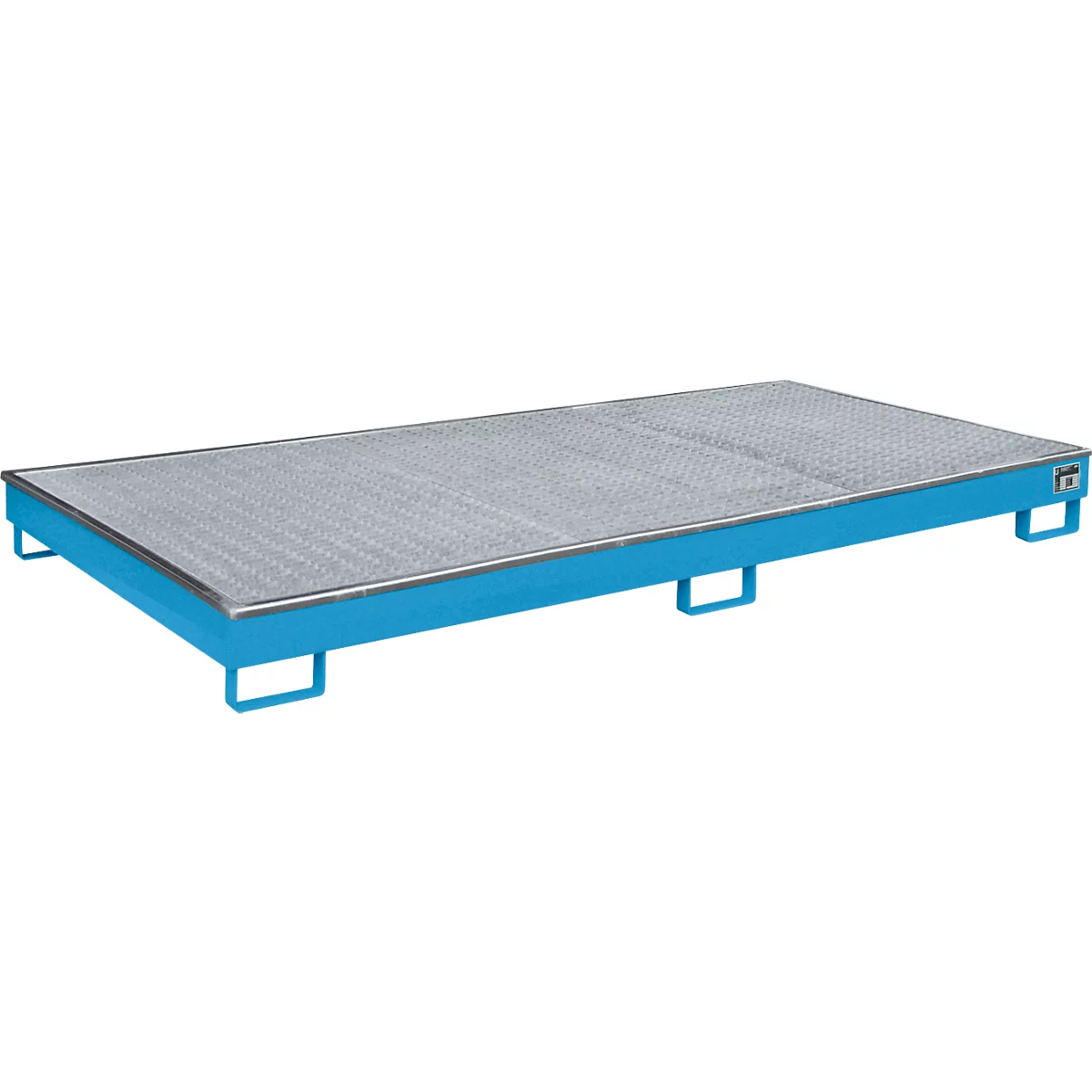 Bauer Bac de rayonnage RW-GR 2700-1 PE, avec insert PE et caillebotis, L 2665 x l 1315 x H 210 mm, peint, bleu clair RAL 5012