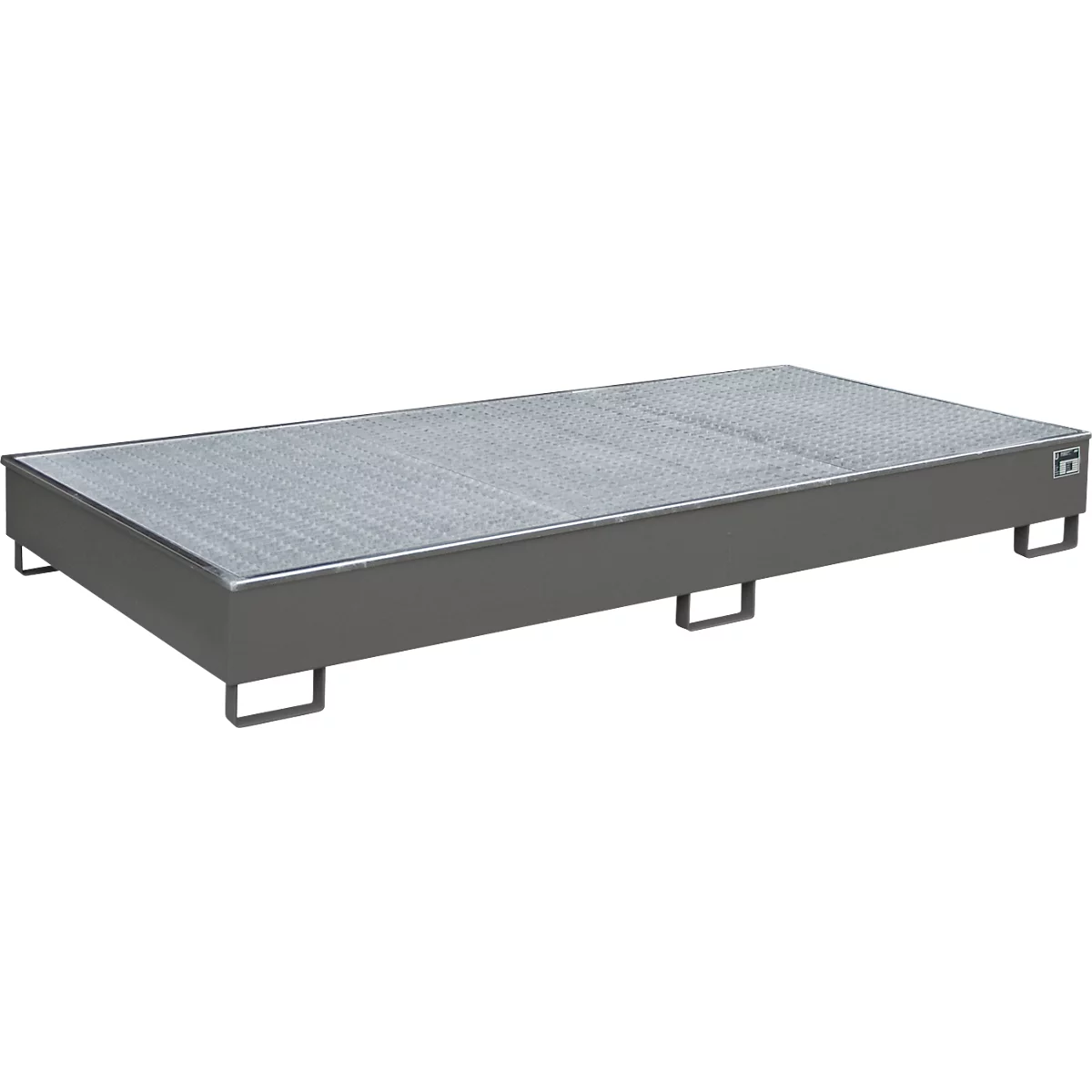 Bauer Bac de rayonnage RW-GR 2700-2 PE, avec insert PE, avec caillebotis, L 2665 x l 1315 x H 305 mm, gris souris RAL 7005