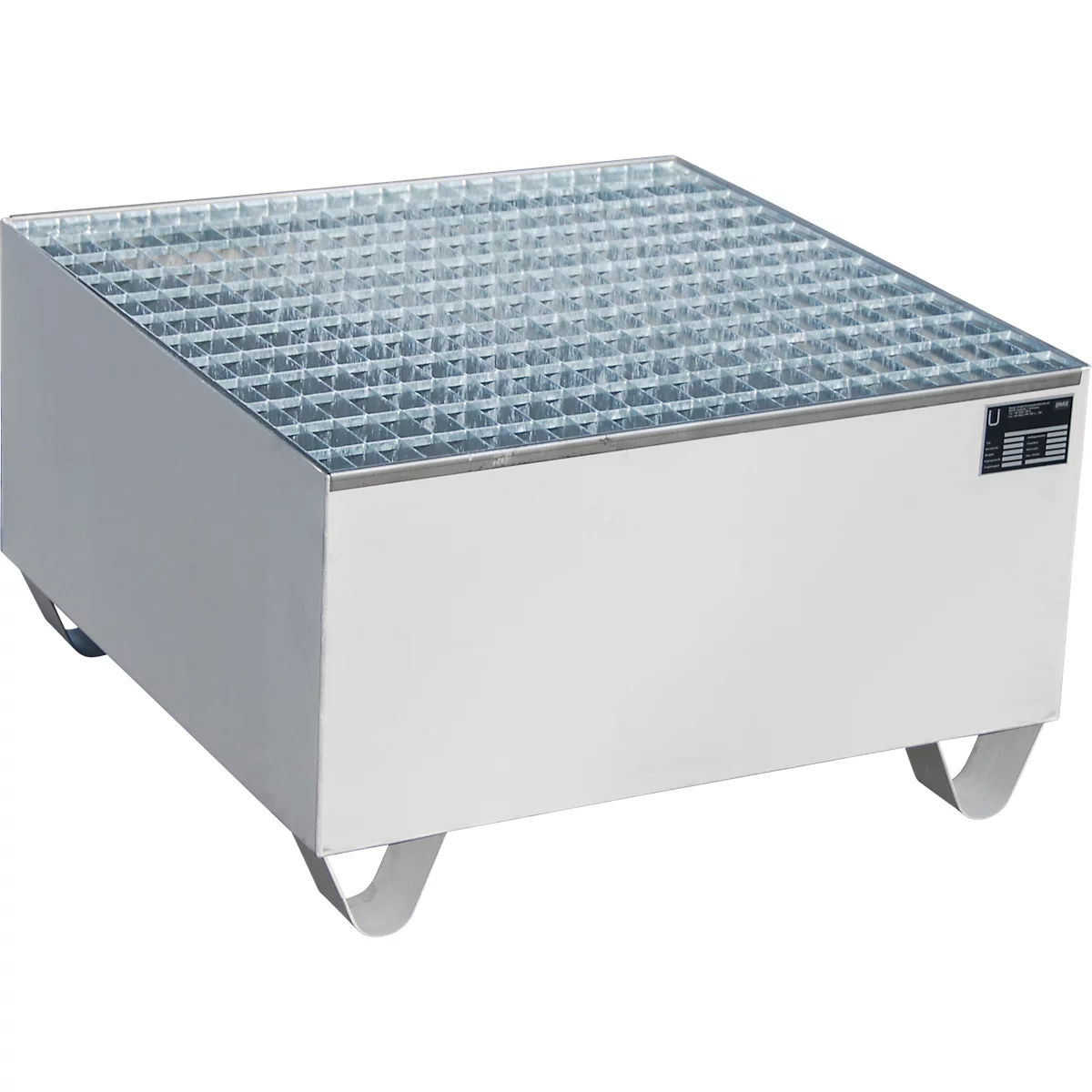 Bauer Bac de rétention VAW-1, L 800 l x 800 x H 465 mm, jusqu'à 210 l, inox, accessible par le dessous