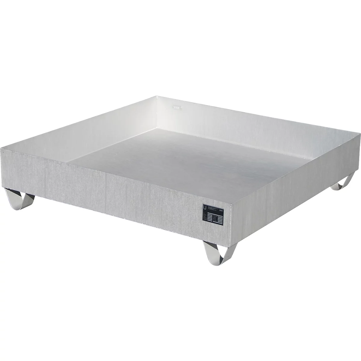 Bauer Bac de rétention VAW-4/A, L 1200 l x 1200 x H 285 mm, jusqu'à 230 l, inox, accessible par le dessous
