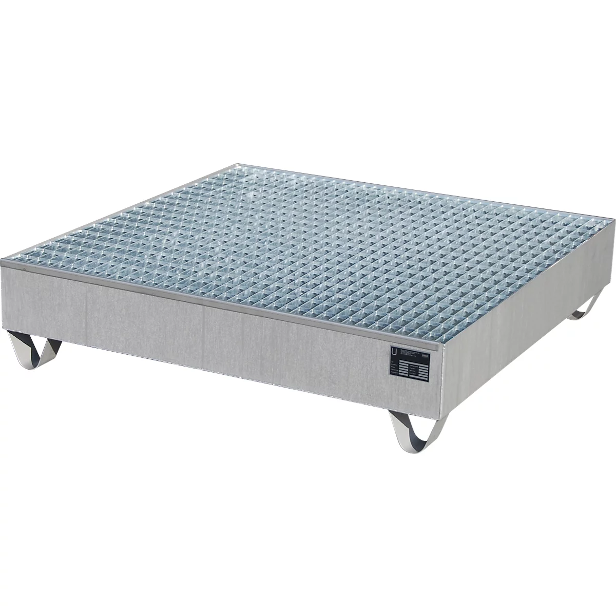 Bauer Bac de rétention VAW-4/A, L 1200 l x 1200 x H 285 mm, jusqu'à 230 l, inox, accessible par le dessous