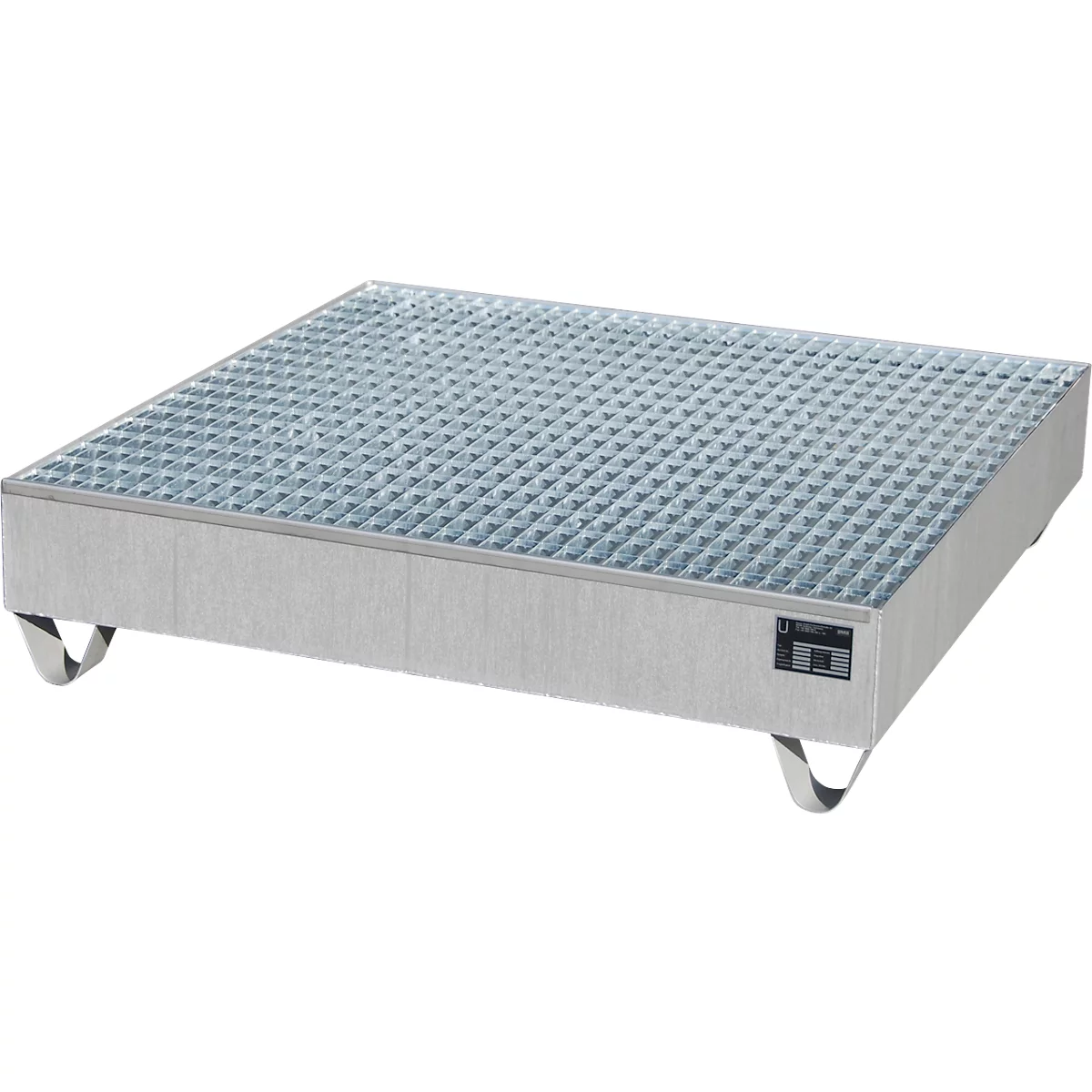 Bauer Bac de rétention VAW-4/A, L 1200 l x 1200 x H 285 mm, jusqu'à 230 l, inox, accessible par le dessous