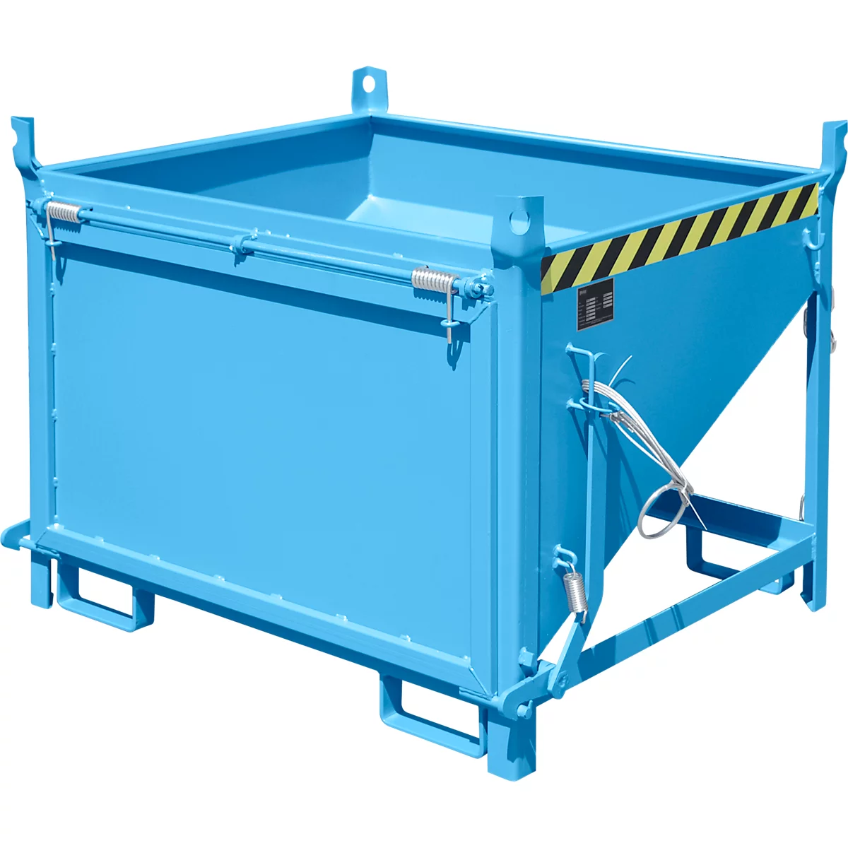 Bauer Bac de silo SGK 50, vidange par câble de traction, L 1000 x l 1200 x H 935 mm, 0,5 m³, jusqu'à 750 kg, tôle d'acier, bleu clair