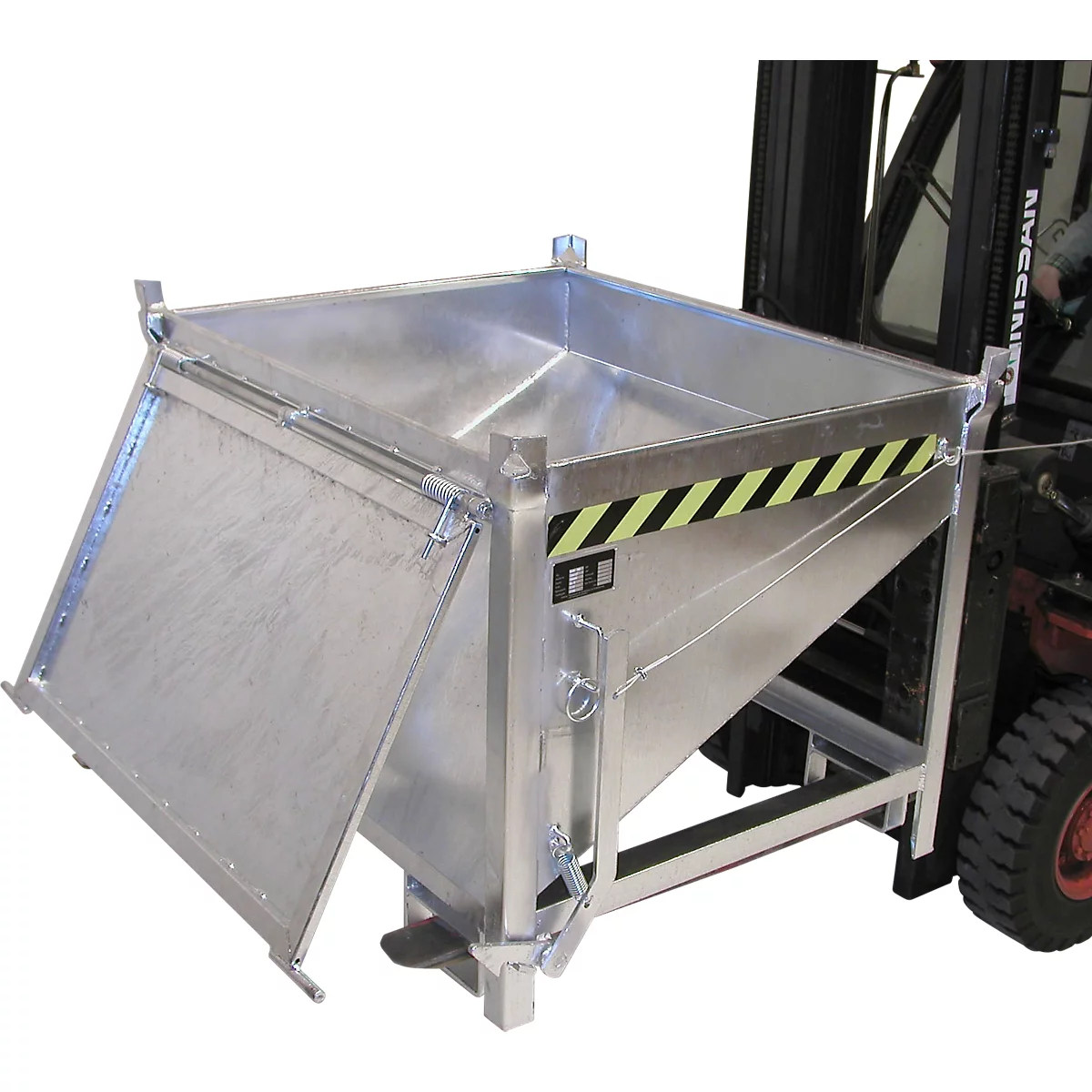 Bauer Bac de silo SGK 50, vidange par câble de traction, L 1000 x l 1200 x H 935 mm, 0,5 m³, jusqu'à 750 kg, tôle d'acier, galvanisé à chaud