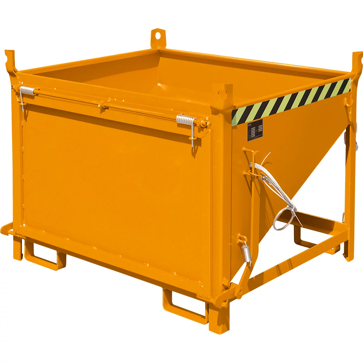 Bauer Bac de silo SGK 50, vidange par câble de traction, L 1000 x l 1200 x H 935 mm, 0,5 m³, jusqu'à 750 kg, tôle d'acier, jaune-orange