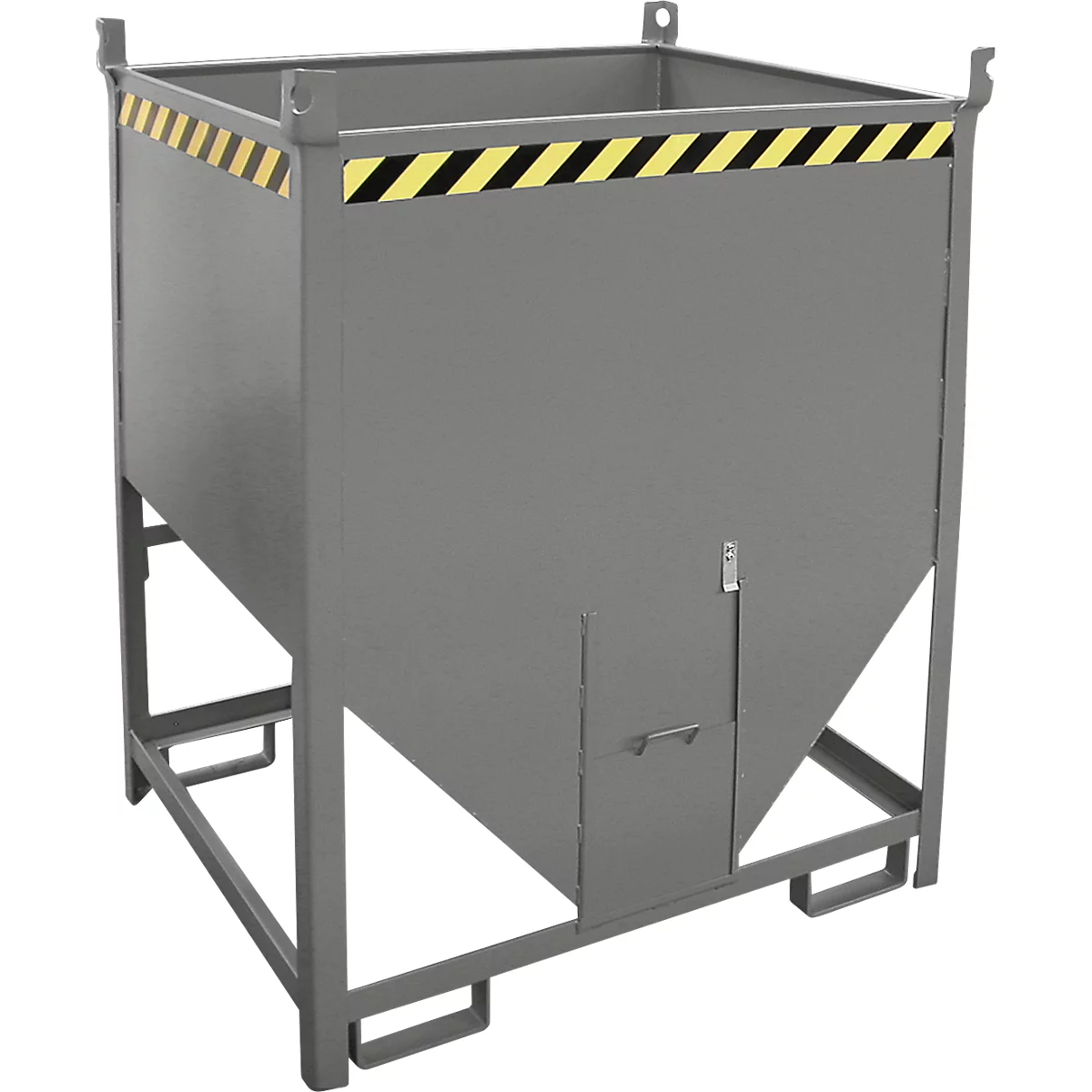 Bauer Bac de silo SGS 100, avec fermeture à curseur, L 1000 x l 1200 x H 1495 mm, 1 m³, jusqu'à 1500 kg, acier, gris souris