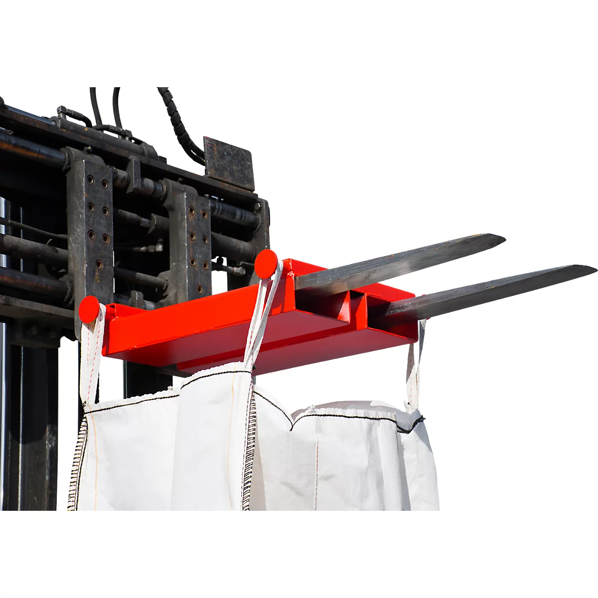 Bauer Big Bag Traverse TBB-E, for forklift, L 650 x W 610 x H 145 mm, up to 1000 kg, steel, fire red