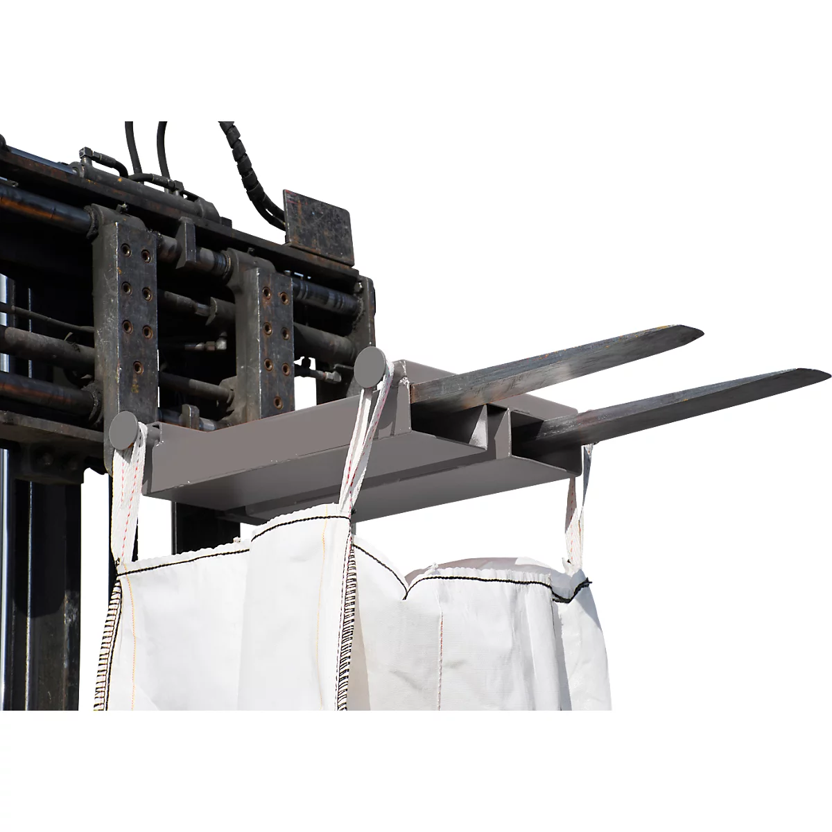 Bauer Big Bag Traverse TBB-E, for forklift, L 650 x W 610 x H 145 mm, up to 1000 kg, steel, mouse grey