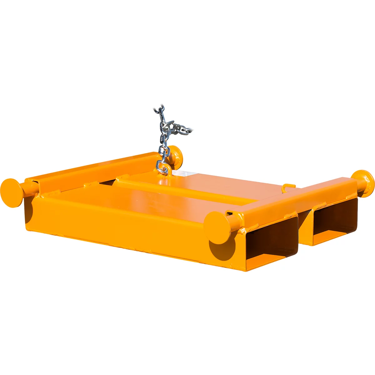 Bauer Big Bag Traverse TBB-E, for forklift, L 650 x W 610 x H 145 mm, up to 1000 kg, steel, yellow-orange