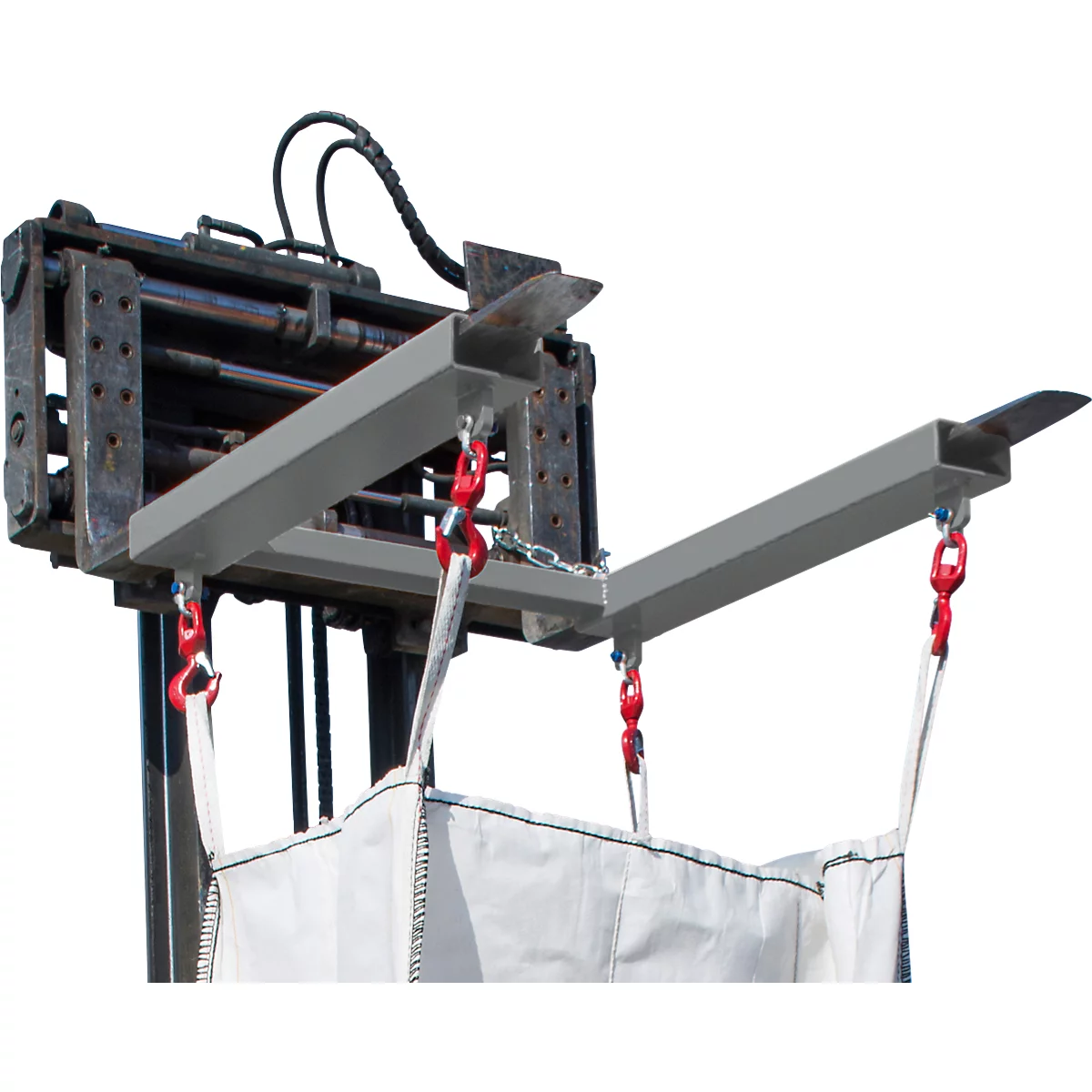 Bauer Big Bag Traverse TBB-W, for forklift, L 900 x W 945 x H 365 mm, up to 1250 kg, steel, mouse grey