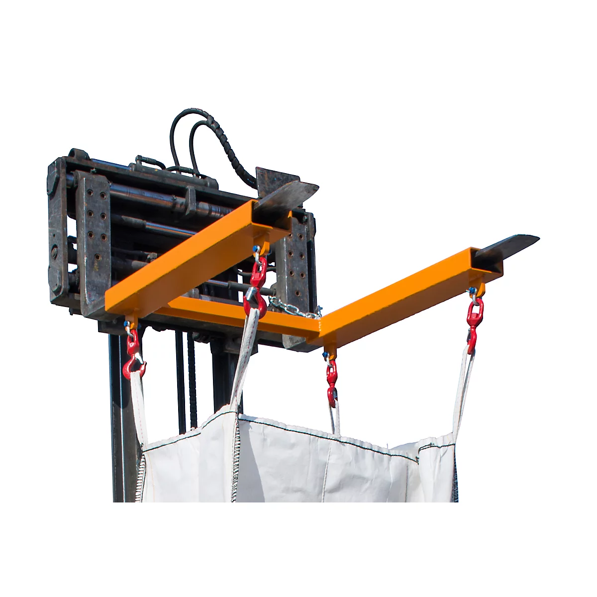 Bauer Big Bag Traverse TBB-W, for forklift, L 900 x W 945 x H 365 mm, up to 1250 kg, steel, yellow-orange