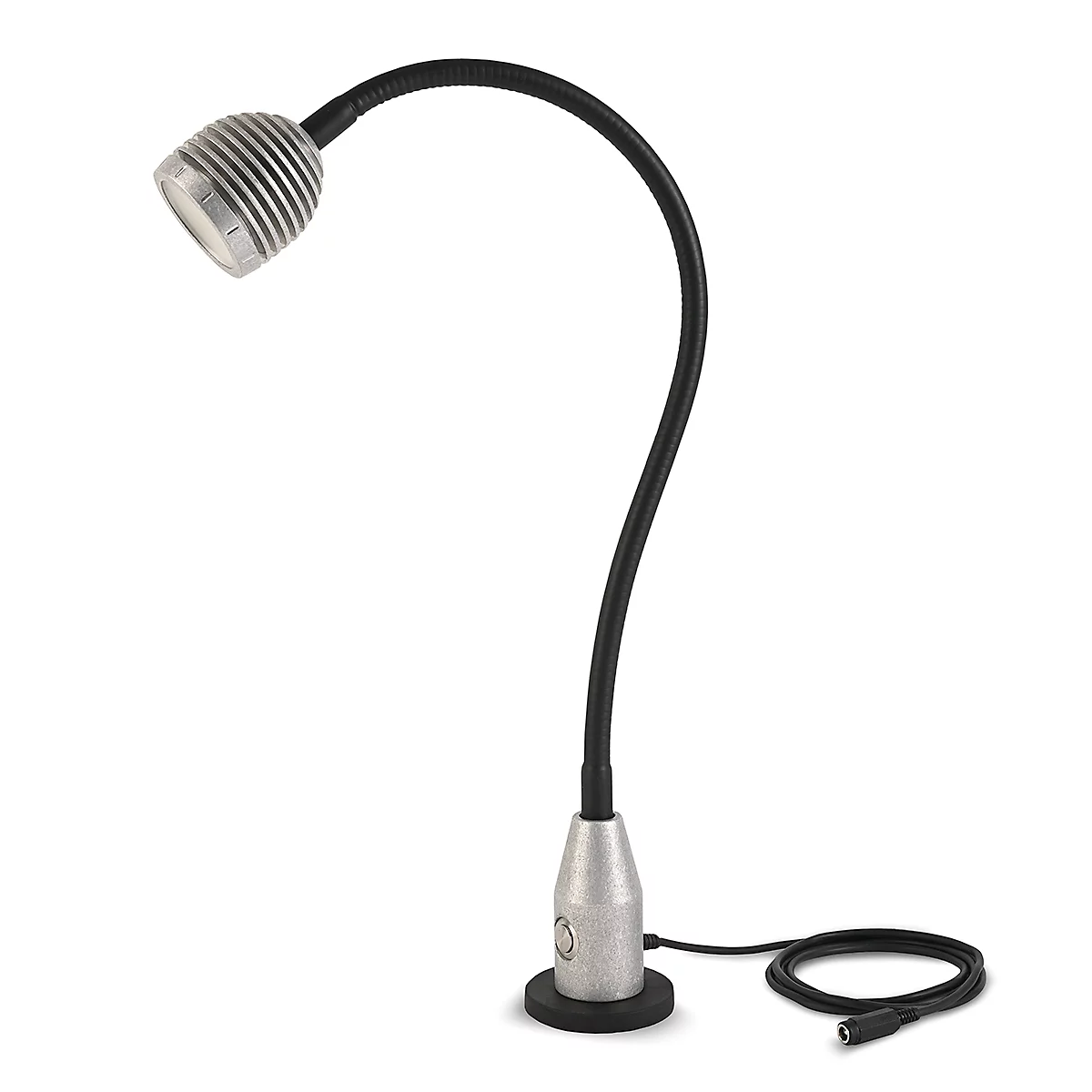 Bauer &amp; Böcker Flexi LED werklamp, 4,5 W, 450 lm, 5500 K, dimbaar, kantelbaar, magneetvoet, IP65, L 610 mm, aluminium, grijs-zwart