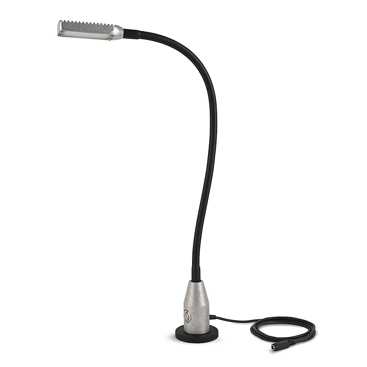 Bauer &amp; Böcker LED werklamp, 3 W, 300 lm, 5500 K, kantelbaar, dimbaar, magnetische voet, IP65, L 640 mm, aluminium, grijs-zwart