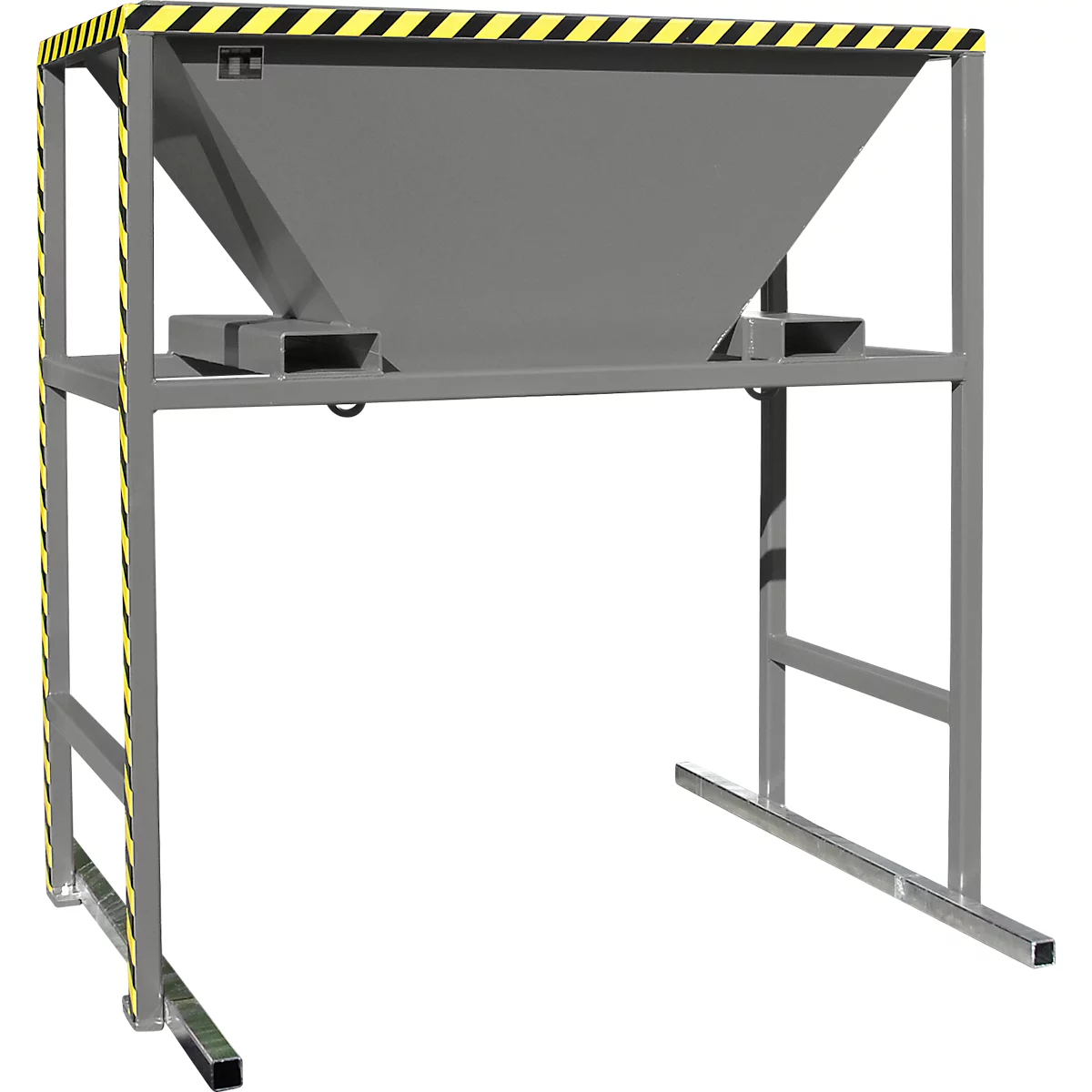 Bauer BTM Befülltrichter, Stahlblech, mobil und stationär, Einfahrtaschen, L 1700 x B 1980 x H 2050 mm, lackiert, mausgrau RAL 7005