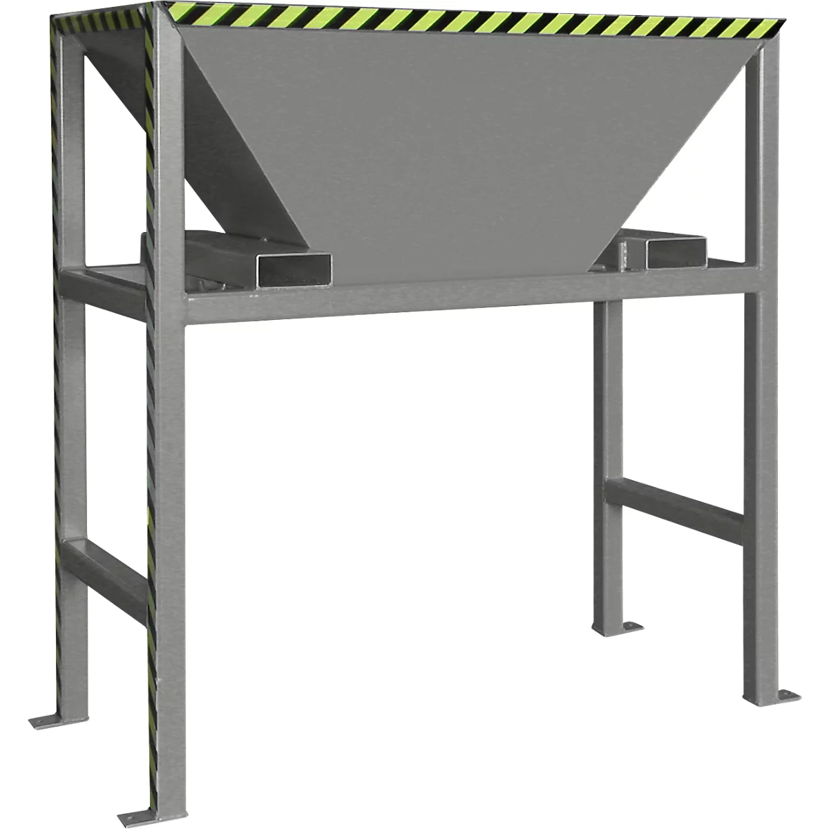 Bauer BTS vultrechter, plaatstaal, staanderconstructie, inrijzakken, gelakt, L 980 x B 1980 x H 2050 mm, muisgrijs RAL 7005