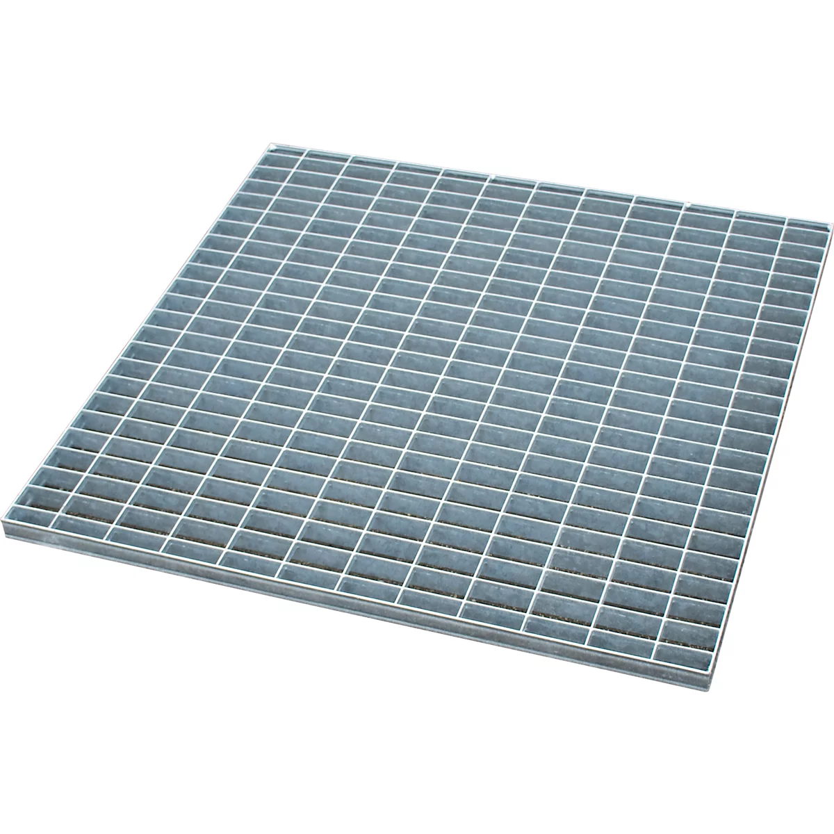 Grille métallique carrée. Gris clair, avec un motif en grille fine.