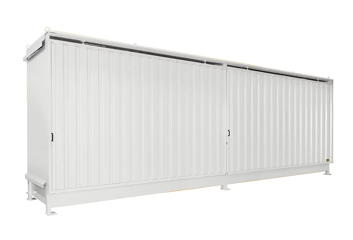 BAUER CEN 75-2 estantería contenedor, acero, puerta corredera, ancho 7615 x fondo 1550 x alto 3145 mm, blanco