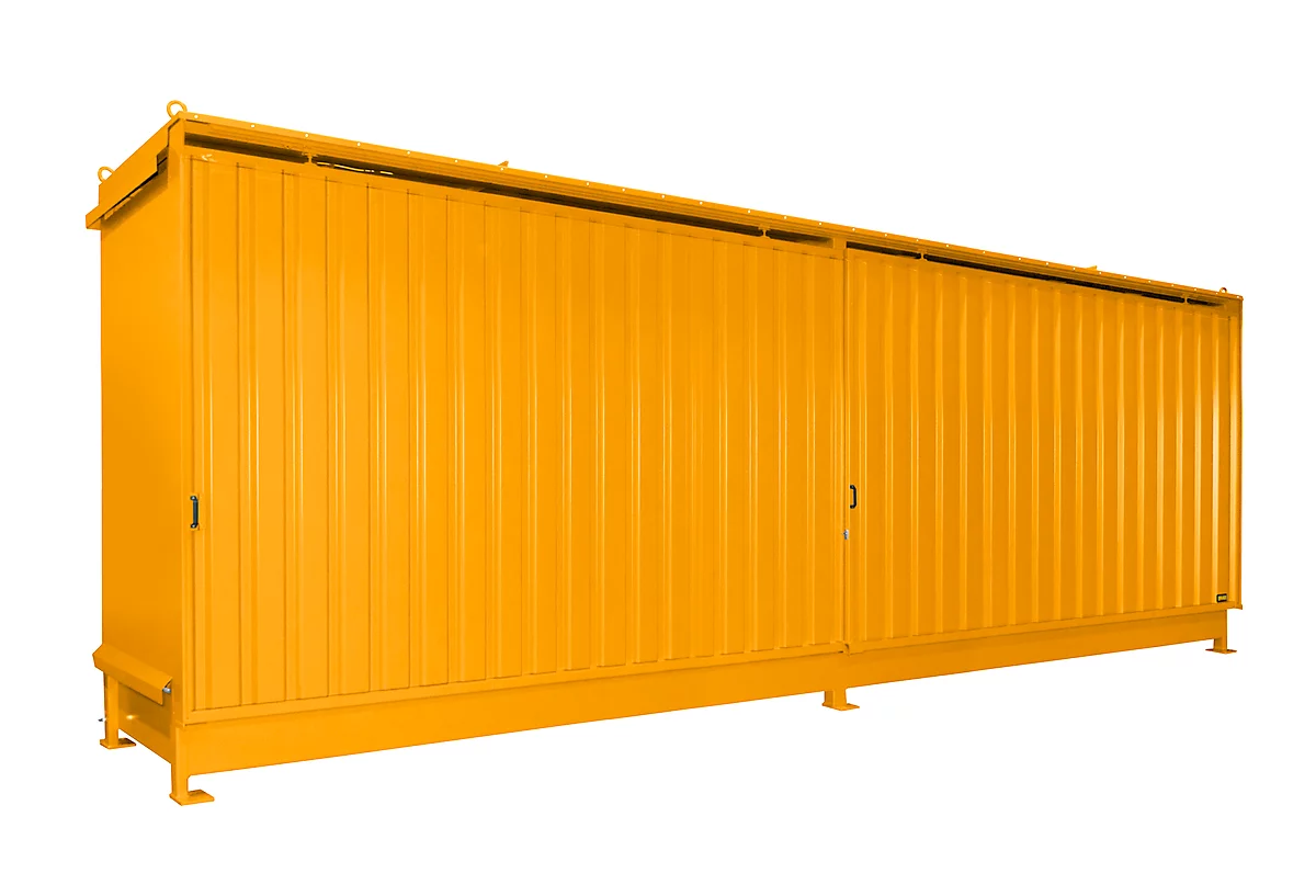 BAUER CEN 75-2 estantería contenedor, acero, puerta corredera, ancho 7615 x fondo 1550 x alto 3145 mm, naranja