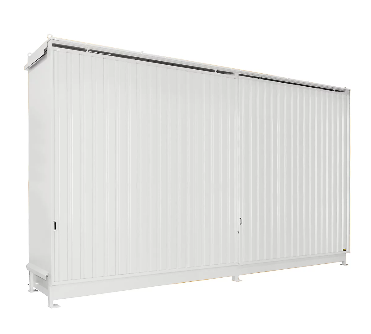 BAUER CEN 75-3 estantería contenedor, acero, puerta corredera, ancho 7800 x fondo 1550 x alto 4545 mm, blanco