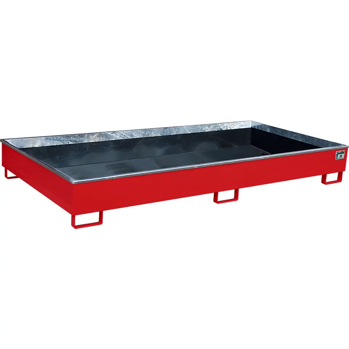 Bauer Etagebak RW 2700-2 PE, met PE inleg, L 2665 x B 1315 x H 305 mm, vlamrood RAL 3000