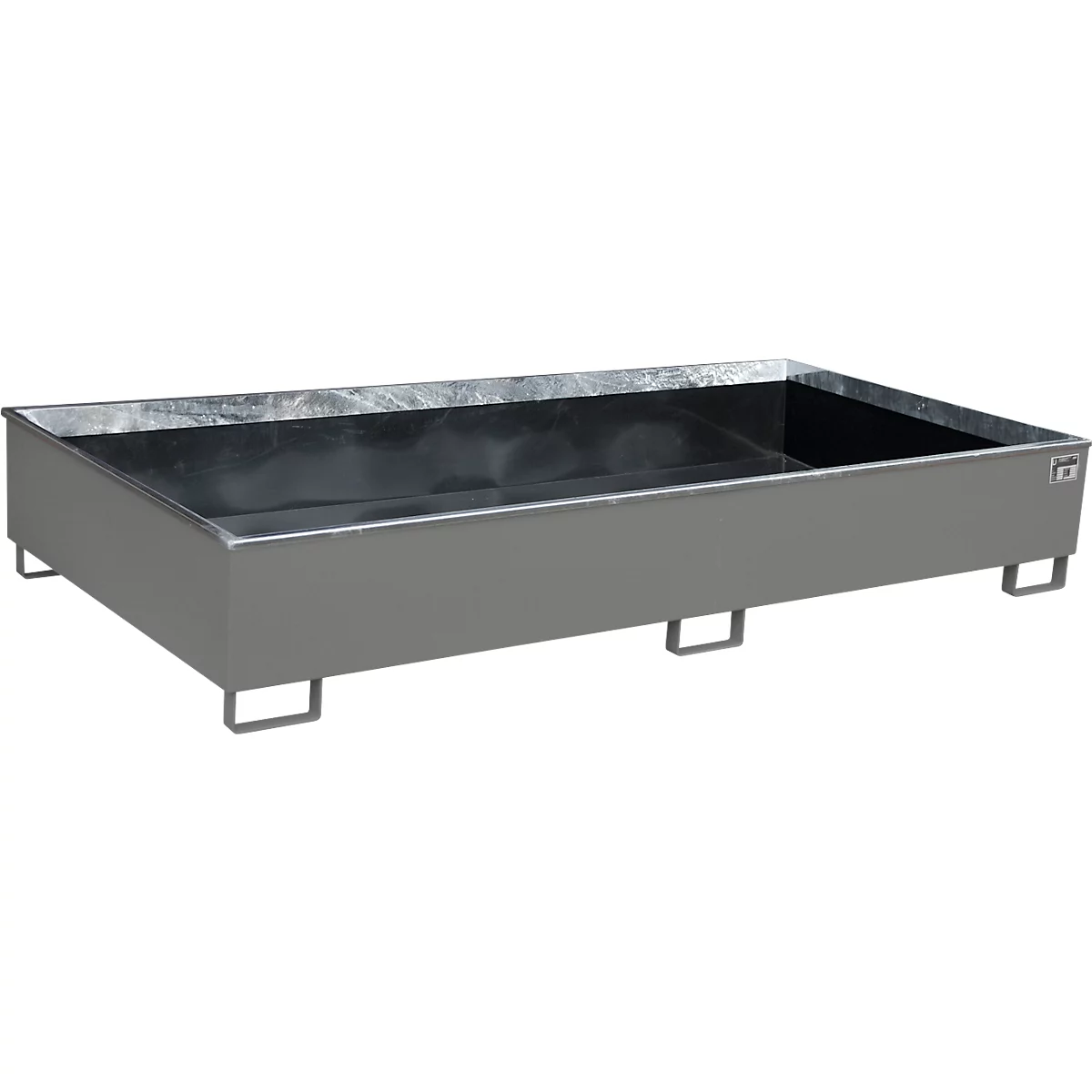 Bauer Etagebak RW 2700-3 PE, met PE inleg, L 2665 x B 1315 x H 440 mm, muisgrijs RAL 7005
