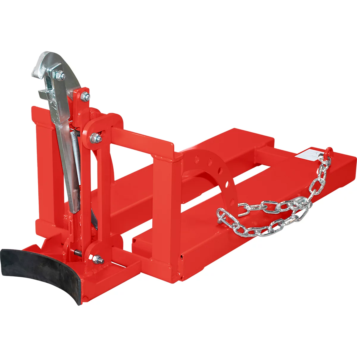 Bauer Fasslifter RS 60-I, für Stapler, 1 x 60-l Fässer, L 1050 x B 410 x H 460 mm, bis 100 kg, Stahl, Stahl, Feuerrot