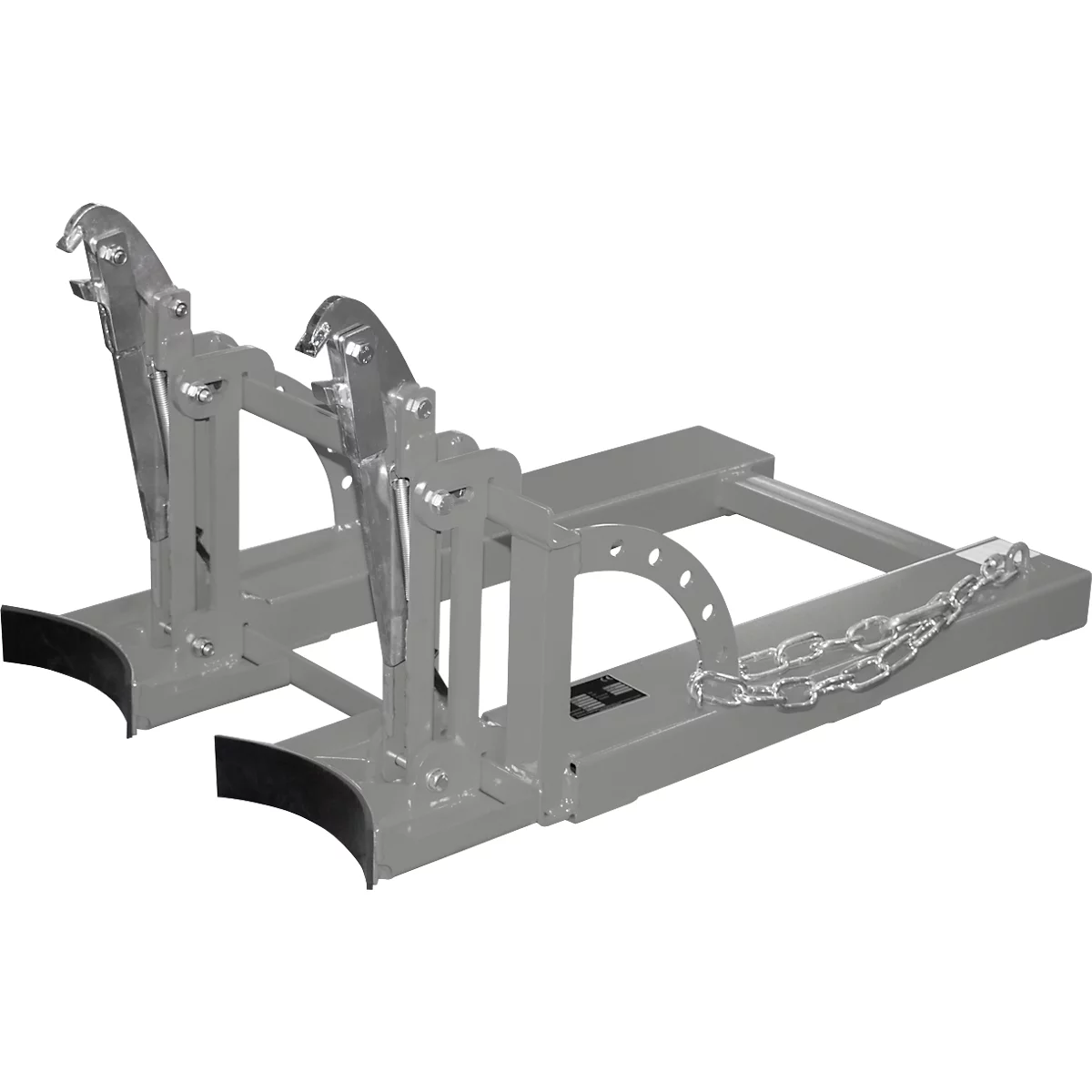 Bauer Fasslifter RS 60-II, für Stapler, 2x 60-l-Fässer, L 1050 x B 650 x H 460 mm, bis 200 kg, Stahl, Mausgrau