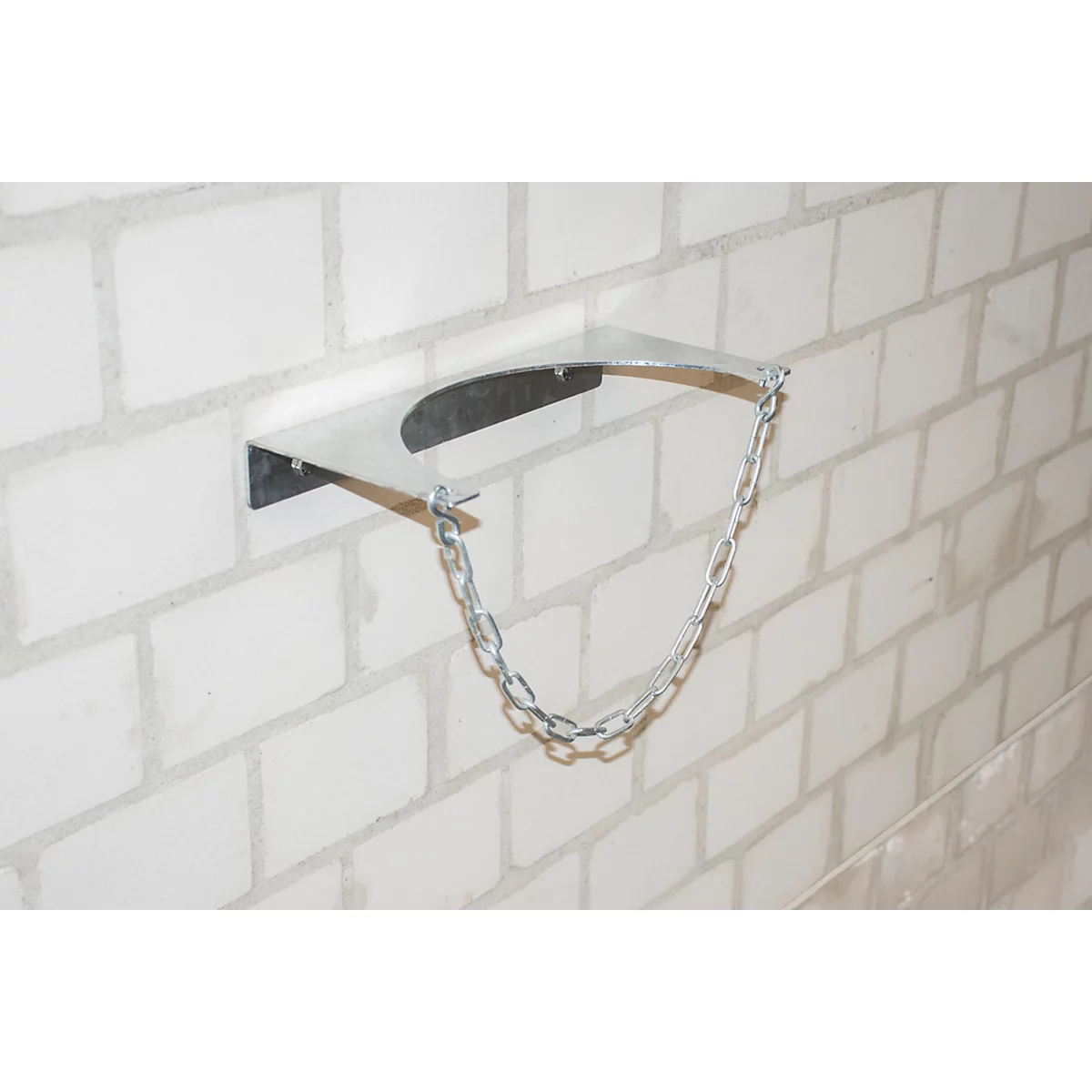 BAUER gasfles wandhouder GWH 320-I, ruimte voor 1 gasfles tot ø 320 mm, L 380 x B 180 x H 50 mm, thermisch verzinkt, met kettingbevestiging