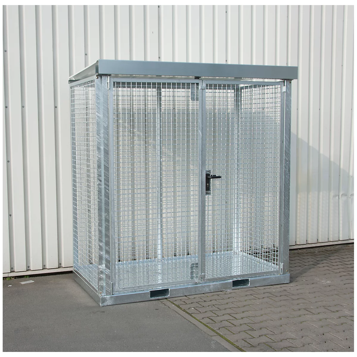 Bauer gasflessencontainer type GFC-E, afsluitbaar, Roosterbodem