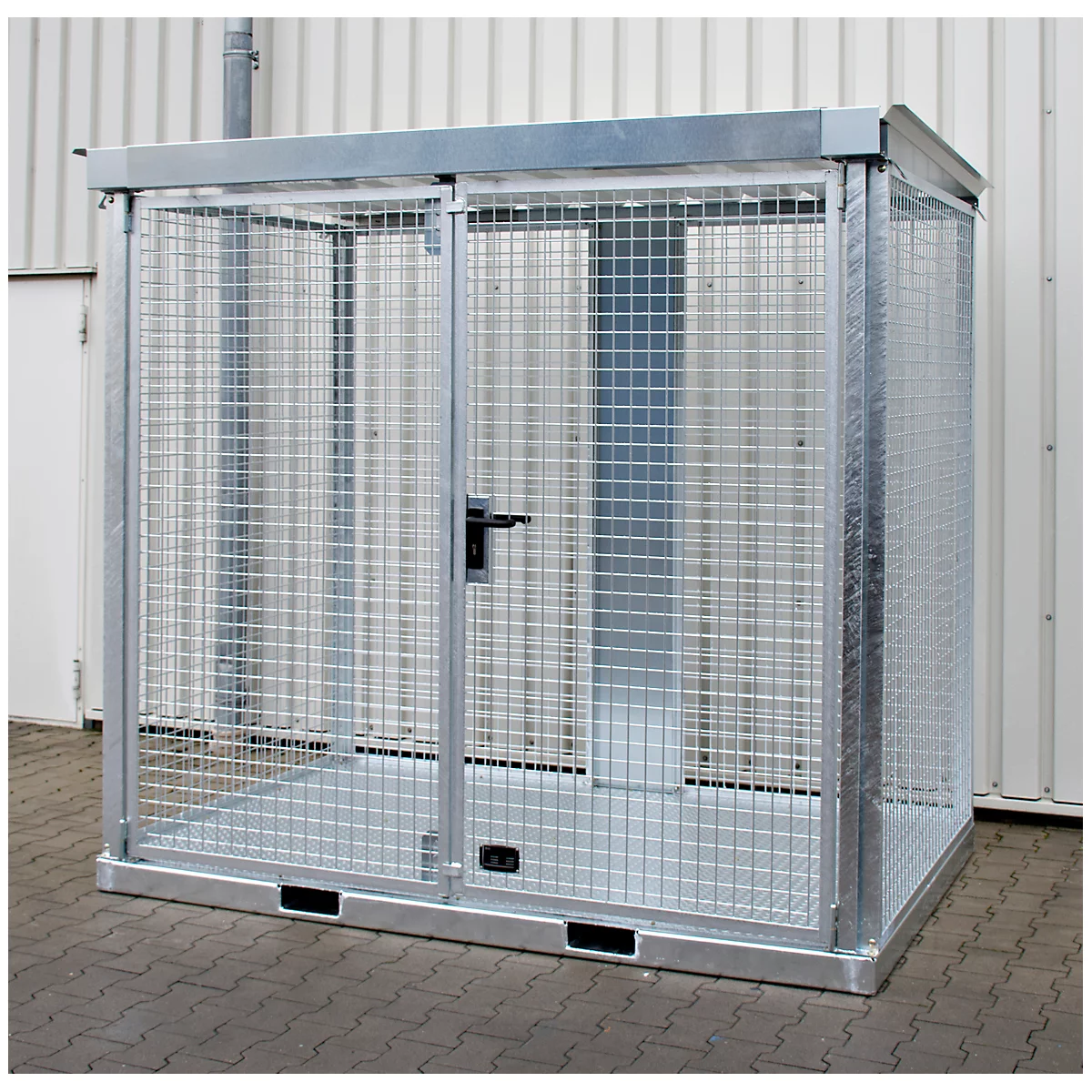 Bauer, gasflessencontainer, type GFC-E, H 2260 x B 1575 x D 2535 mm, Roosterbodem