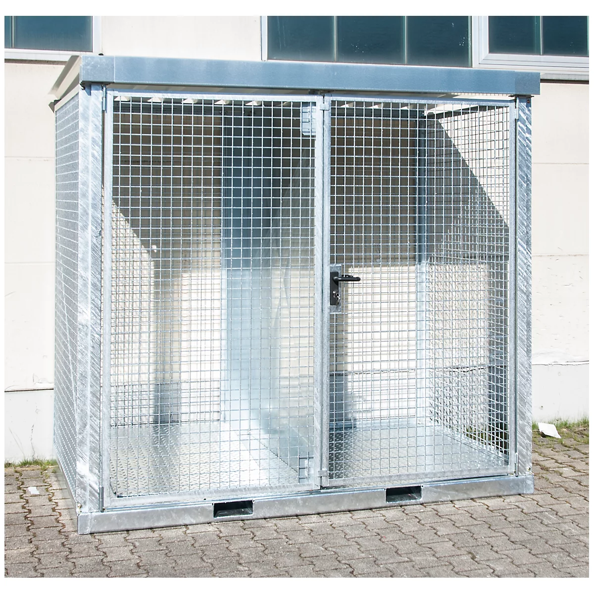 Bauer, gasflessencontainer, type GFC-E, H 2260 x B 1575 x D 2535 mm, Roosterbodem