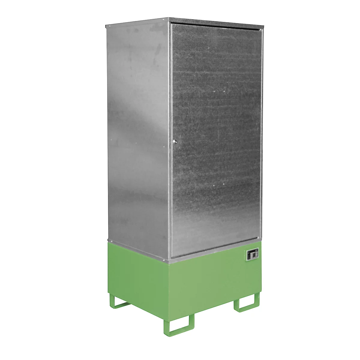 BAUER Gevaarlijke stoffen kast GS-1, plaatstaal, van onderen toegankelijk, B 840 x D 690 x H 1930 mm, voor 1 x 200 l vat, groen
