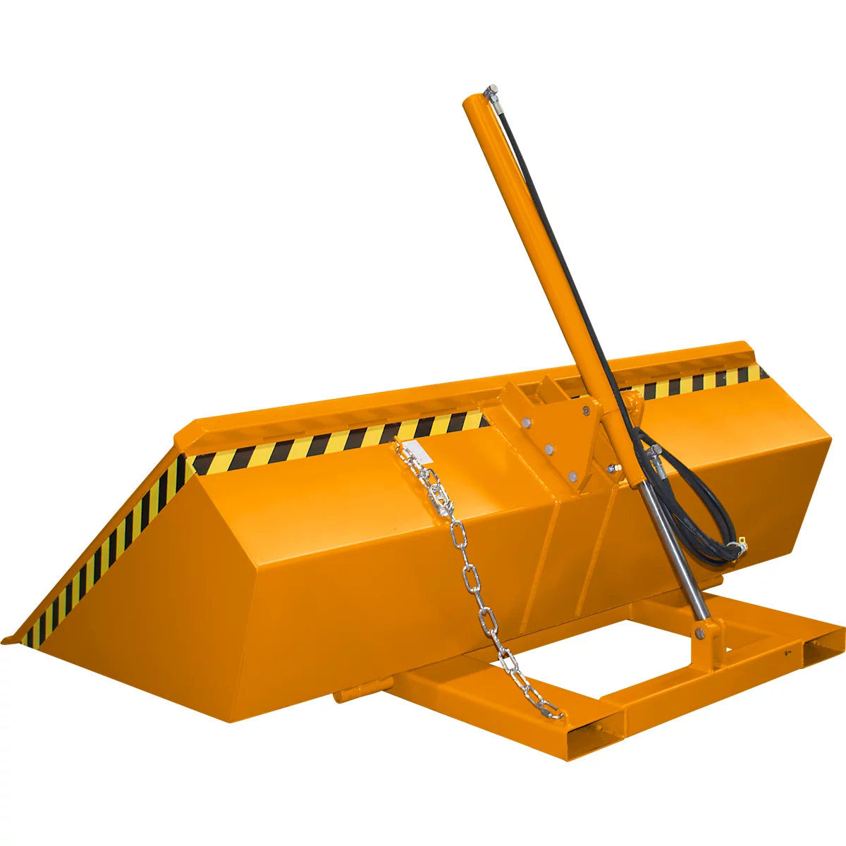 Bauer godet hydraulique pour chariot élévateur DGS 1200, hydraulique pour chariot élévateur, L 1610 x l 2010 x H 1370 mm, 1,2 m³, jusqu'à 1500 kg, acier peint, jaune-orange