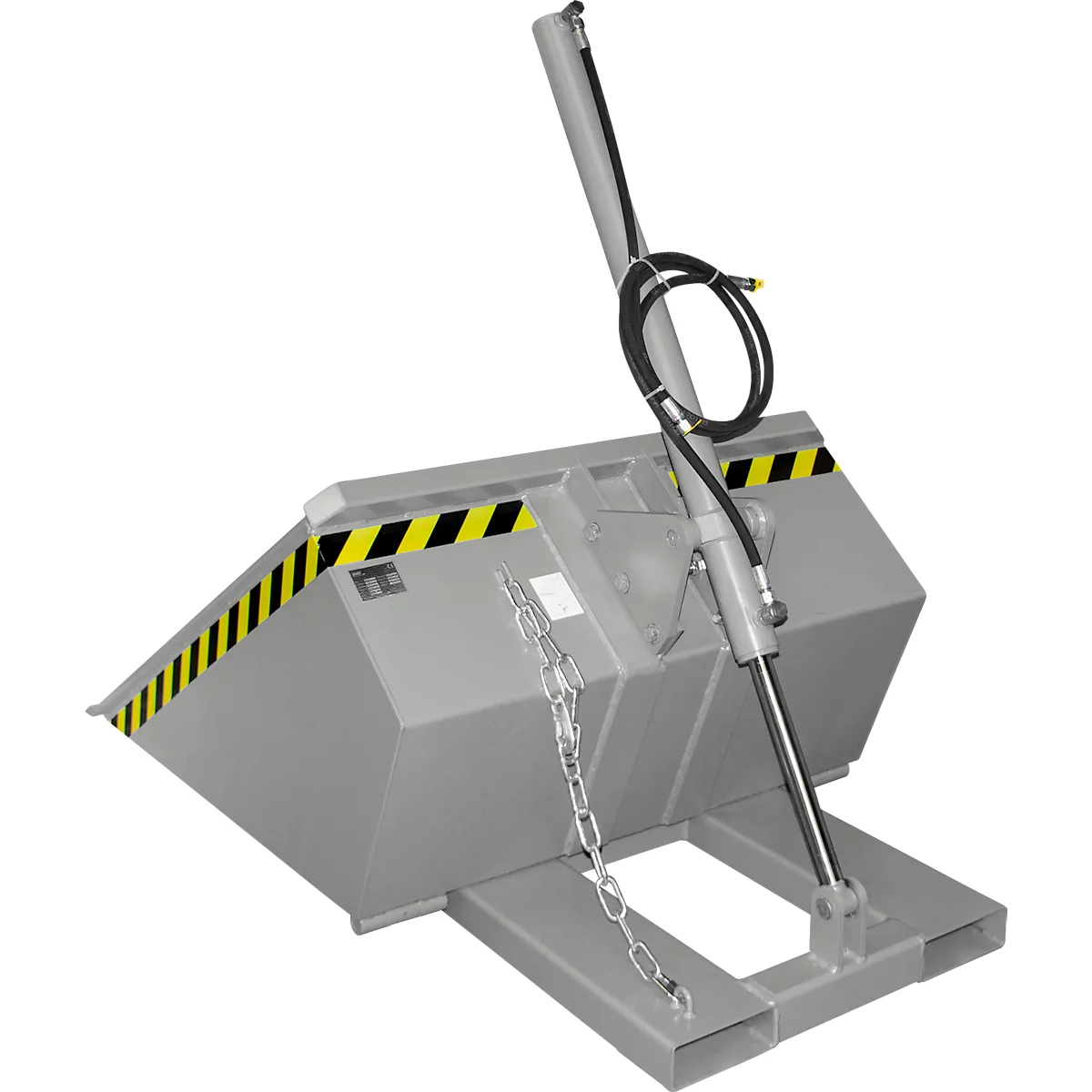 Bauer godet hydraulique pour chariot élévateur DGS 500, hydraulique pour chariot élévateur, L 1610 x l 1050 x H 1370 mm, 0,5 m³, jusqu'à 1000 kg, acier laqué, gris souris