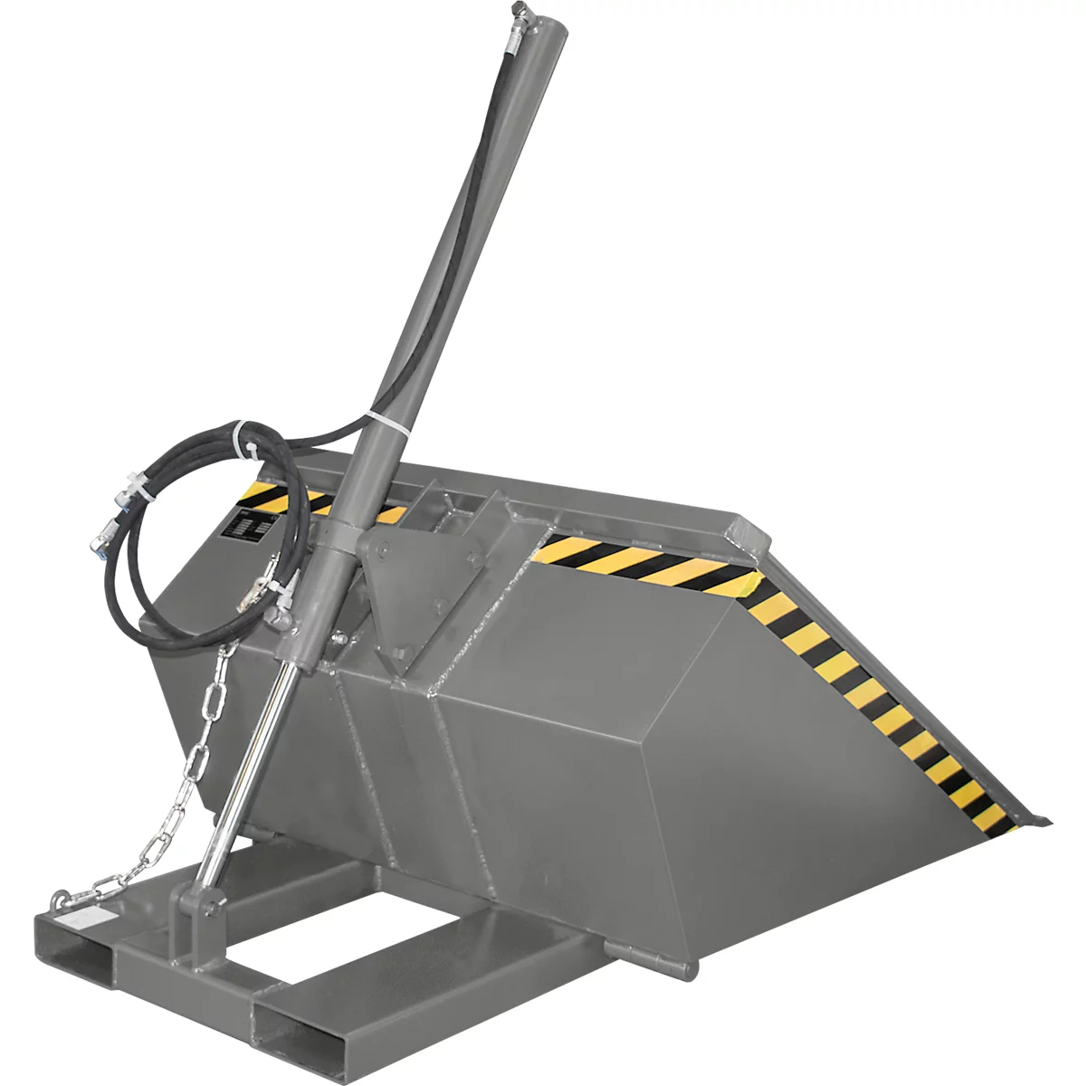 Bauer godet hydraulique pour chariot élévateur DGS 500, hydraulique pour chariot élévateur, L 1610 x l 1050 x H 1370 mm, 0,5 m³, jusqu'à 1000 kg, acier laqué, gris souris