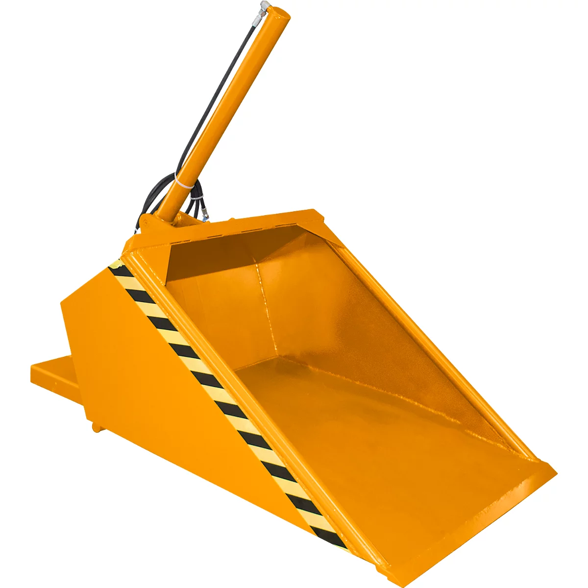 Bauer godet hydraulique pour chariot élévateur DGS 500, hydraulique pour chariot élévateur, L 1610 x l 1050 x H 1370 mm, 0,5 m³, jusqu'à 1000 kg, acier peint, jaune-orange