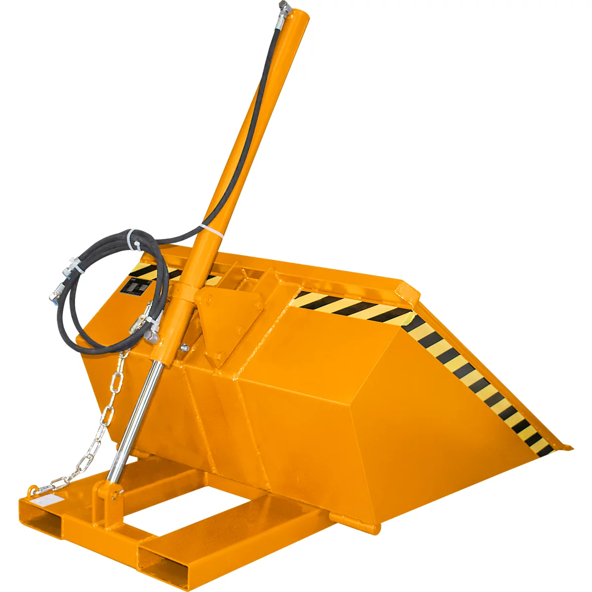 Bauer godet hydraulique pour chariot élévateur DGS 500, hydraulique pour chariot élévateur, L 1610 x l 1050 x H 1370 mm, 0,5 m³, jusqu'à 1000 kg, acier peint, jaune-orange