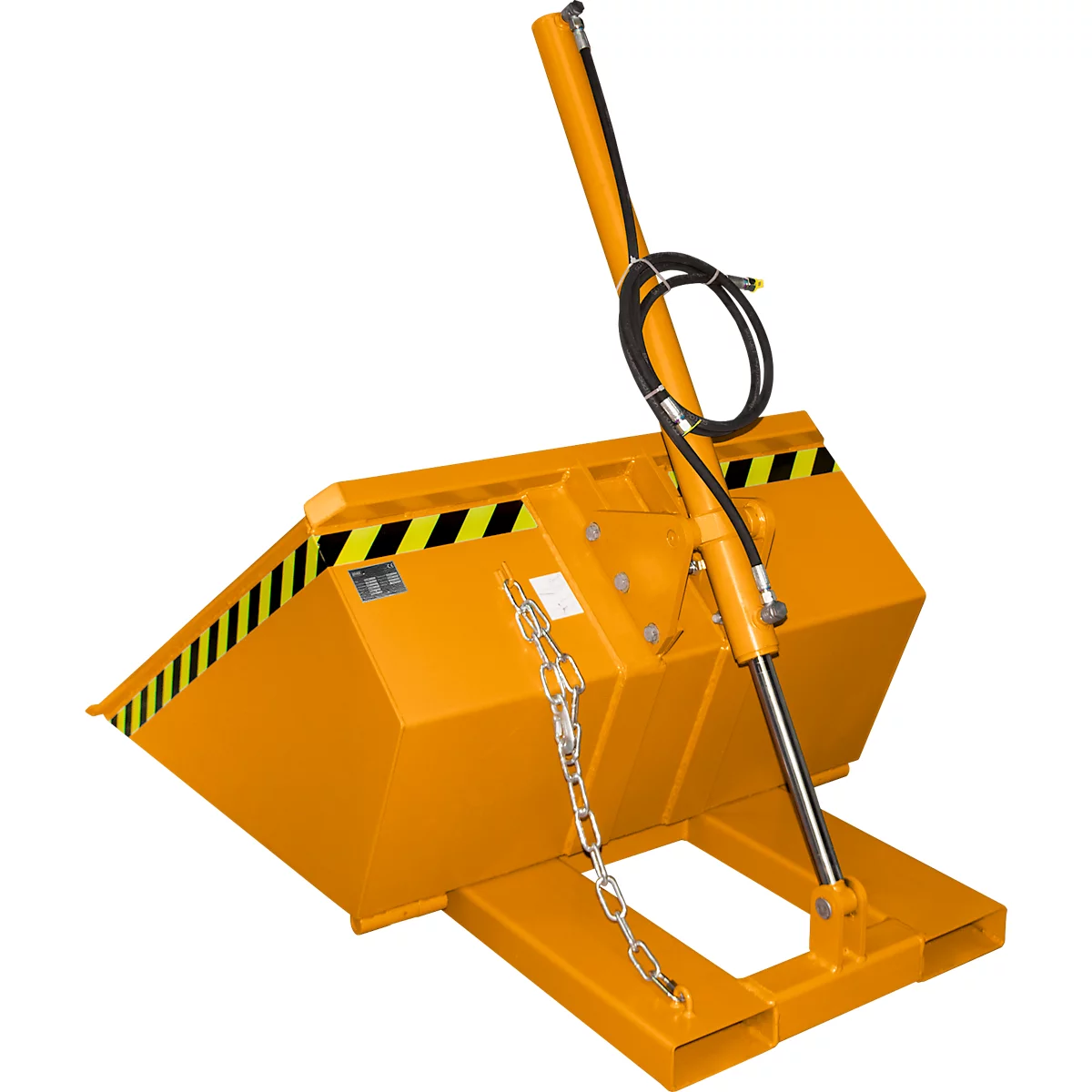 Bauer godet hydraulique pour chariot élévateur DGS 500, hydraulique pour chariot élévateur, L 1610 x l 1050 x H 1370 mm, 0,5 m³, jusqu'à 1000 kg, acier peint, jaune-orange