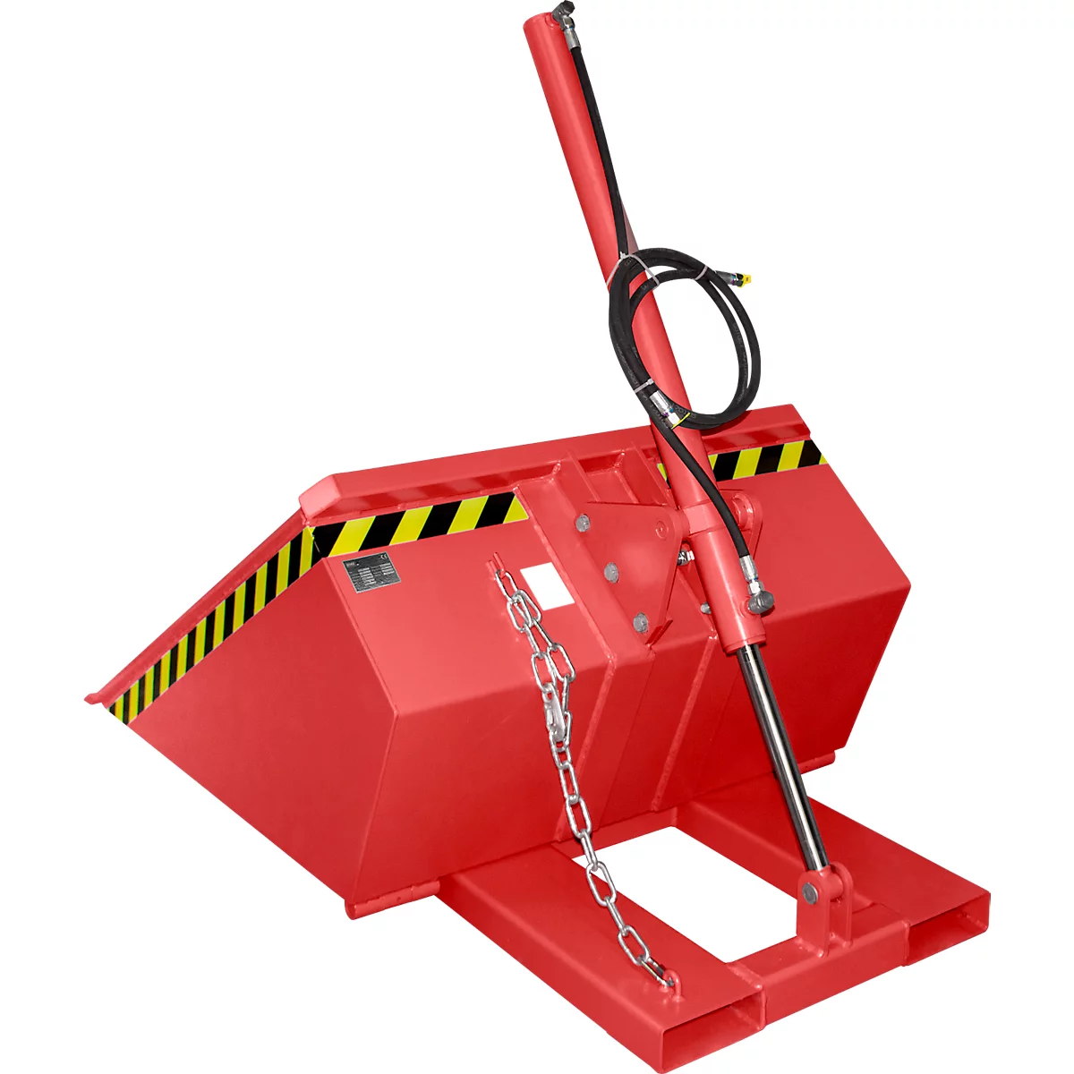 Bauer godet hydraulique pour chariot élévateur DGS 500, hydraulique pour chariot élévateur, L 1610 x l 1050 x H 1370 mm, 0,5 m³, jusqu'à 1000 kg, acier peint, rouge feu